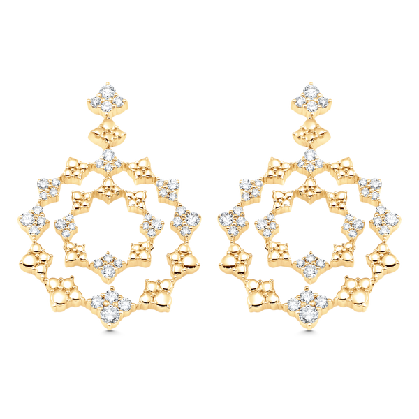 Dujour Couture Gold Partial & Solid Diamond Round Drop Earring