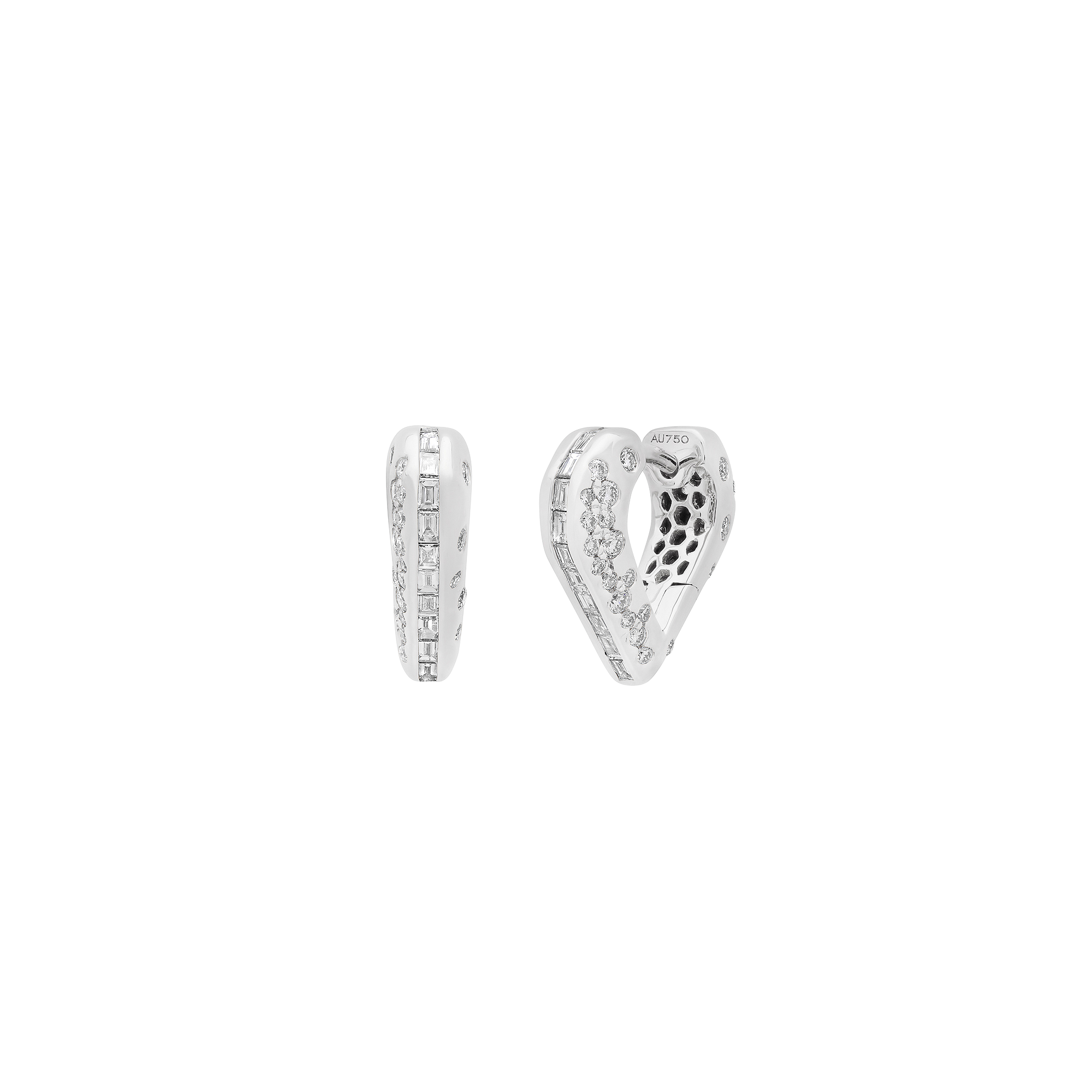 Papua Gold & Diamond Small Heart Hoop