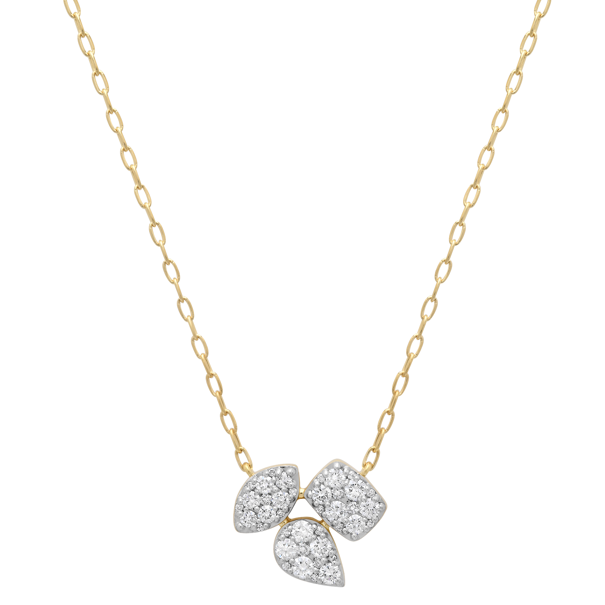 Reverie Gold and Diamond Marquise Pear Cushion Necklace