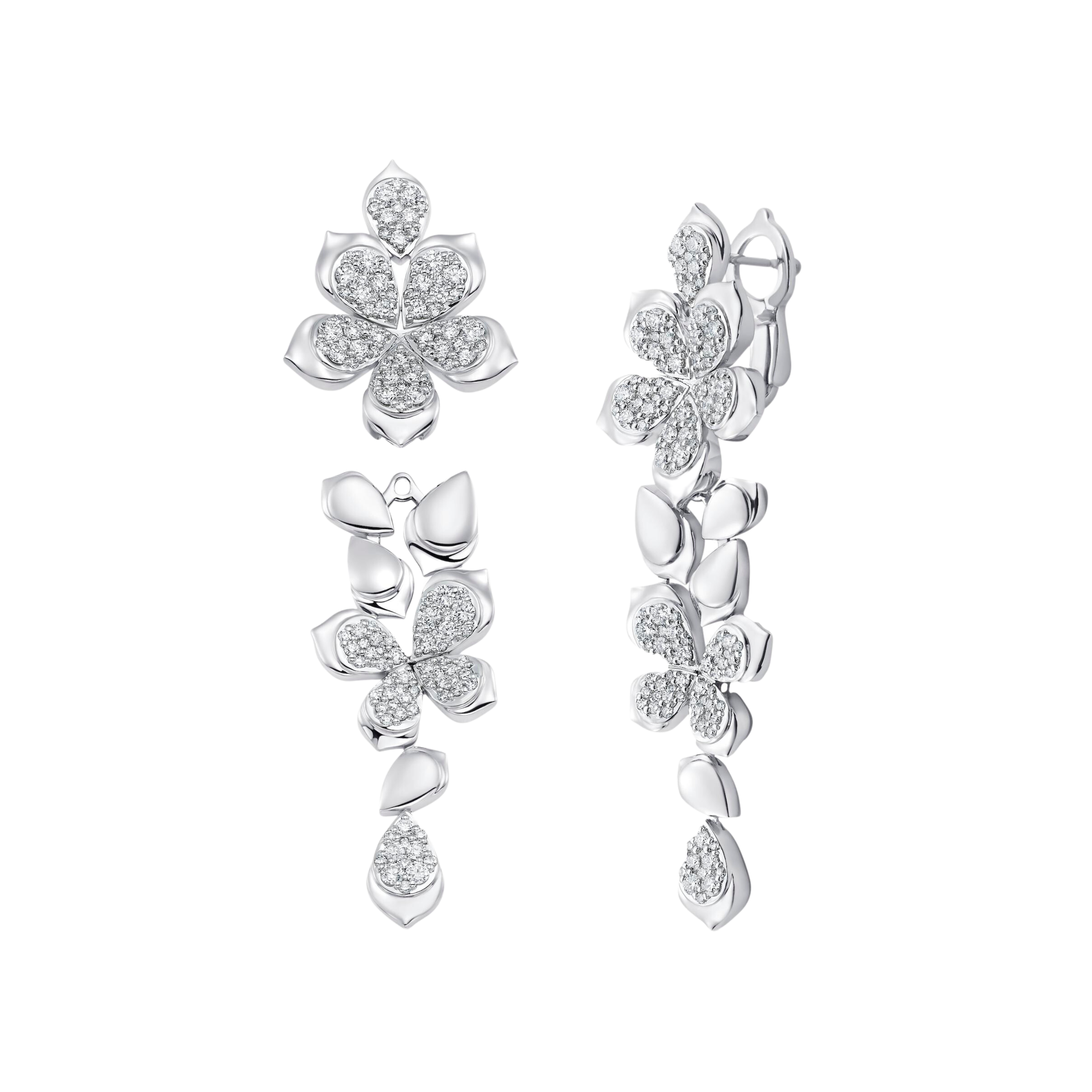 Lierre Gold and Diamond Detachable Partial Pear Flower Drop Earring