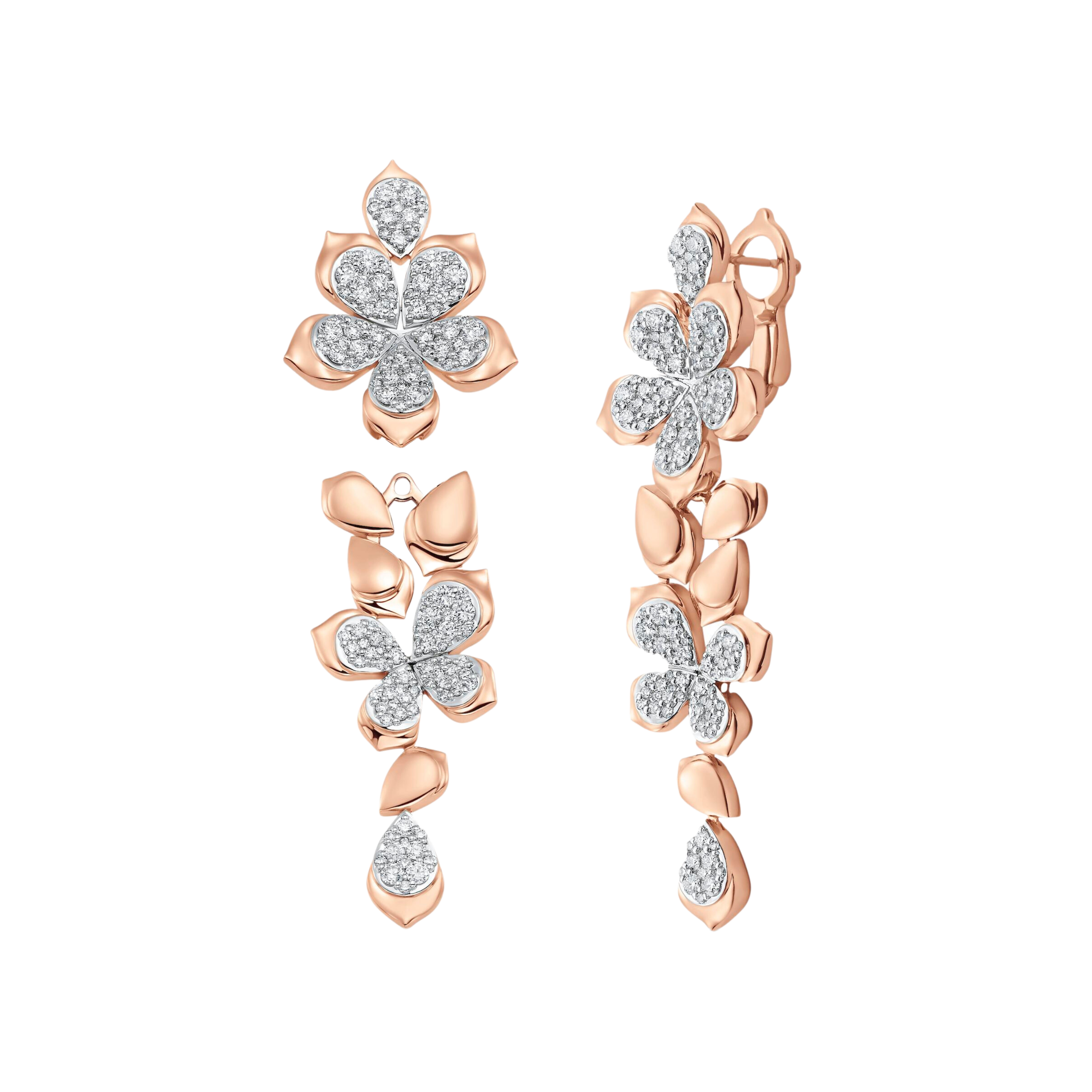 Lierre Gold and Diamond Detachable Partial Pear Flower Drop Earring