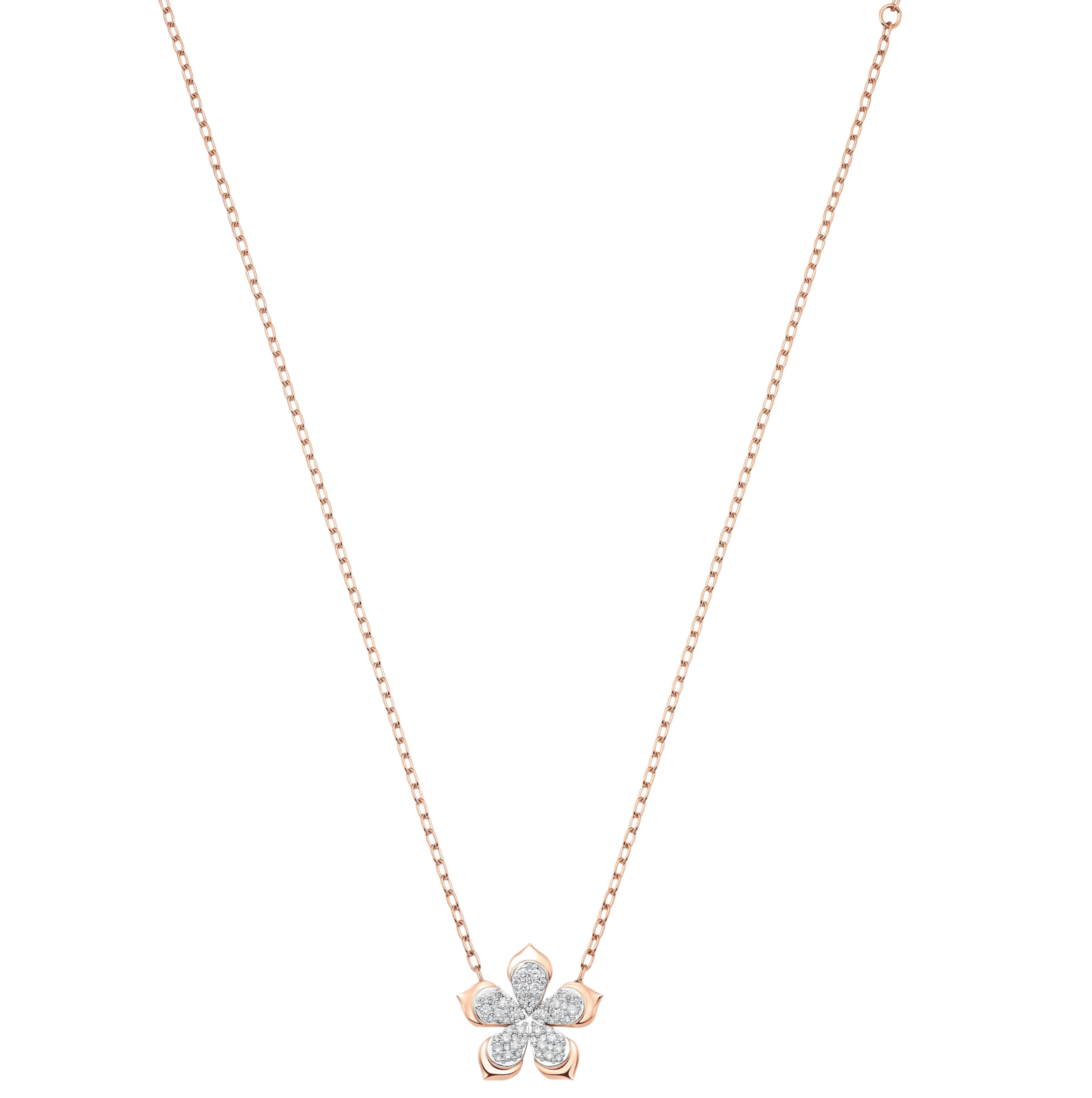 Lierre Gold and Pear Diamond Flower 16" Necklace
