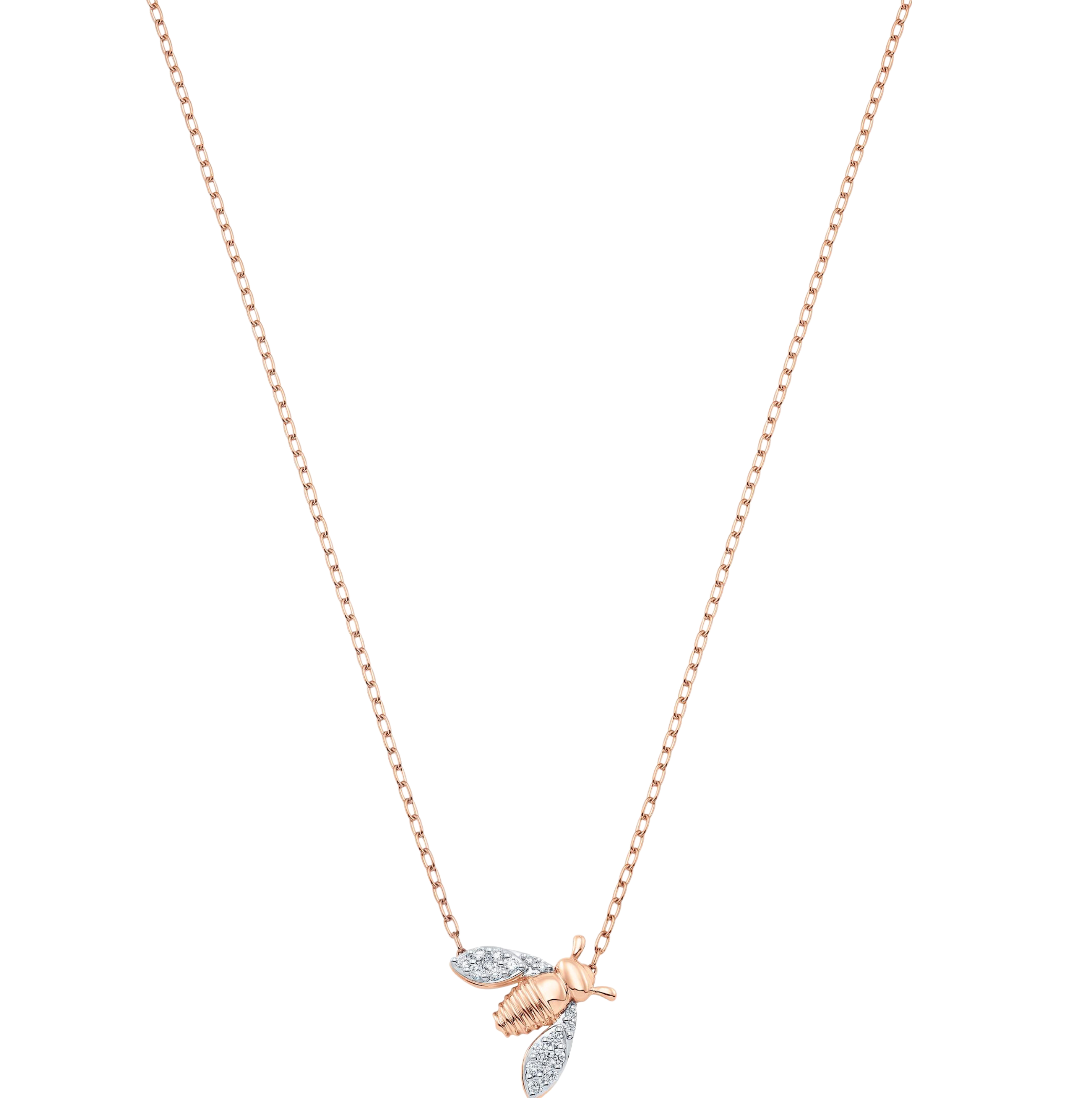 Queen Bee Gold and Diamond Large 16" Necklace