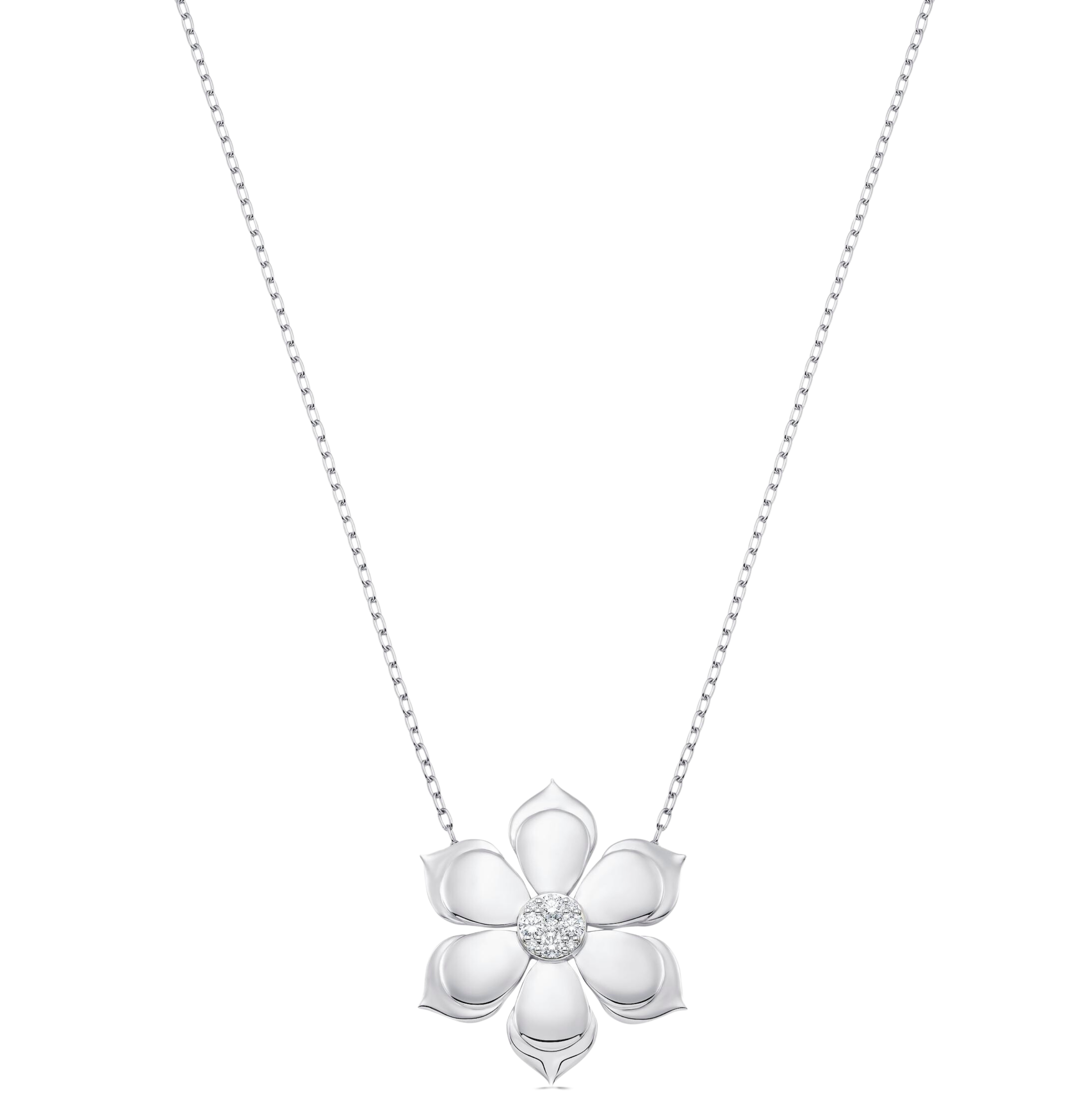 Lierre Gold and Pear Diamond Large Flower Necklace