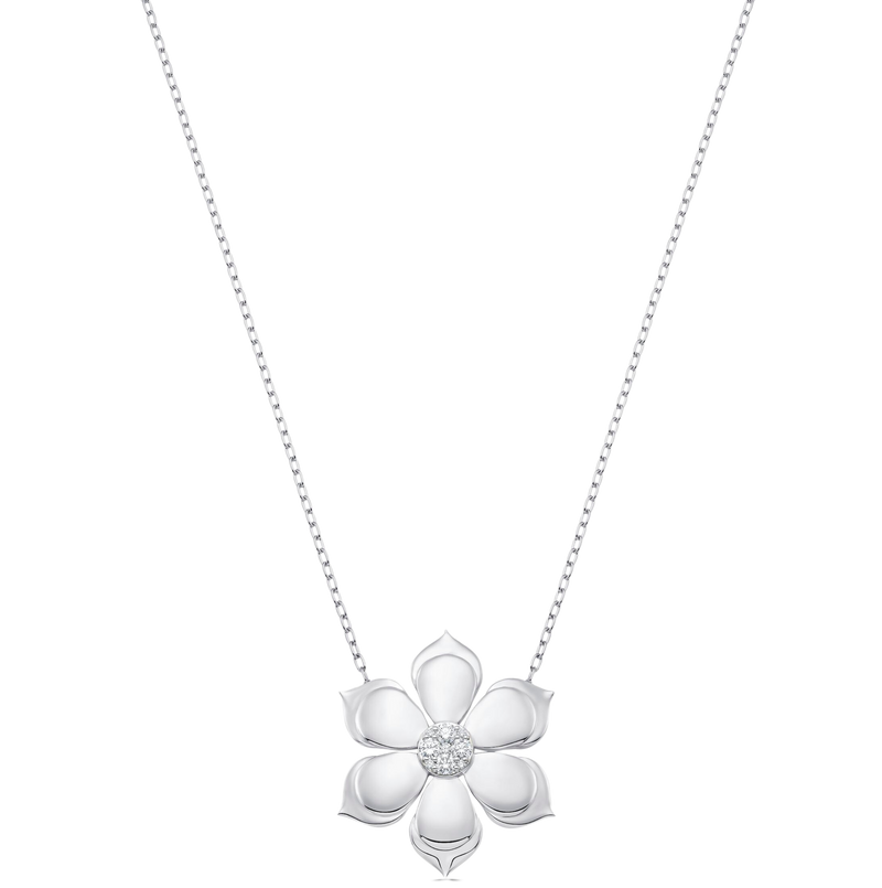 Lierre Gold and Pear Diamond Large Flower Necklace