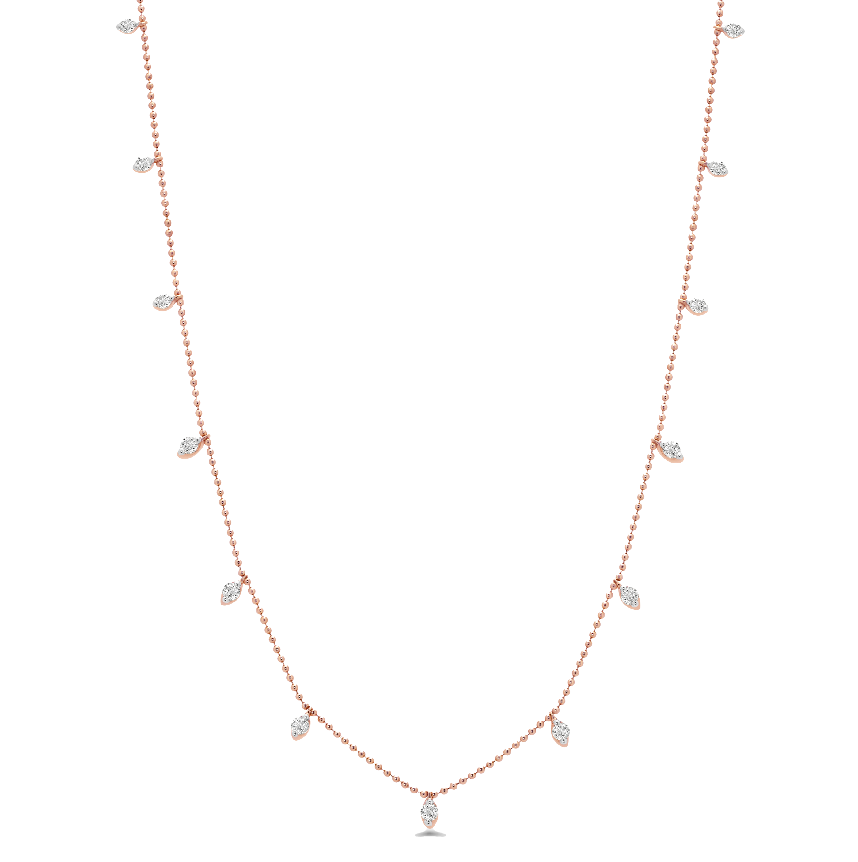 Dujour Gold and Diamond Drop Chain Necklace