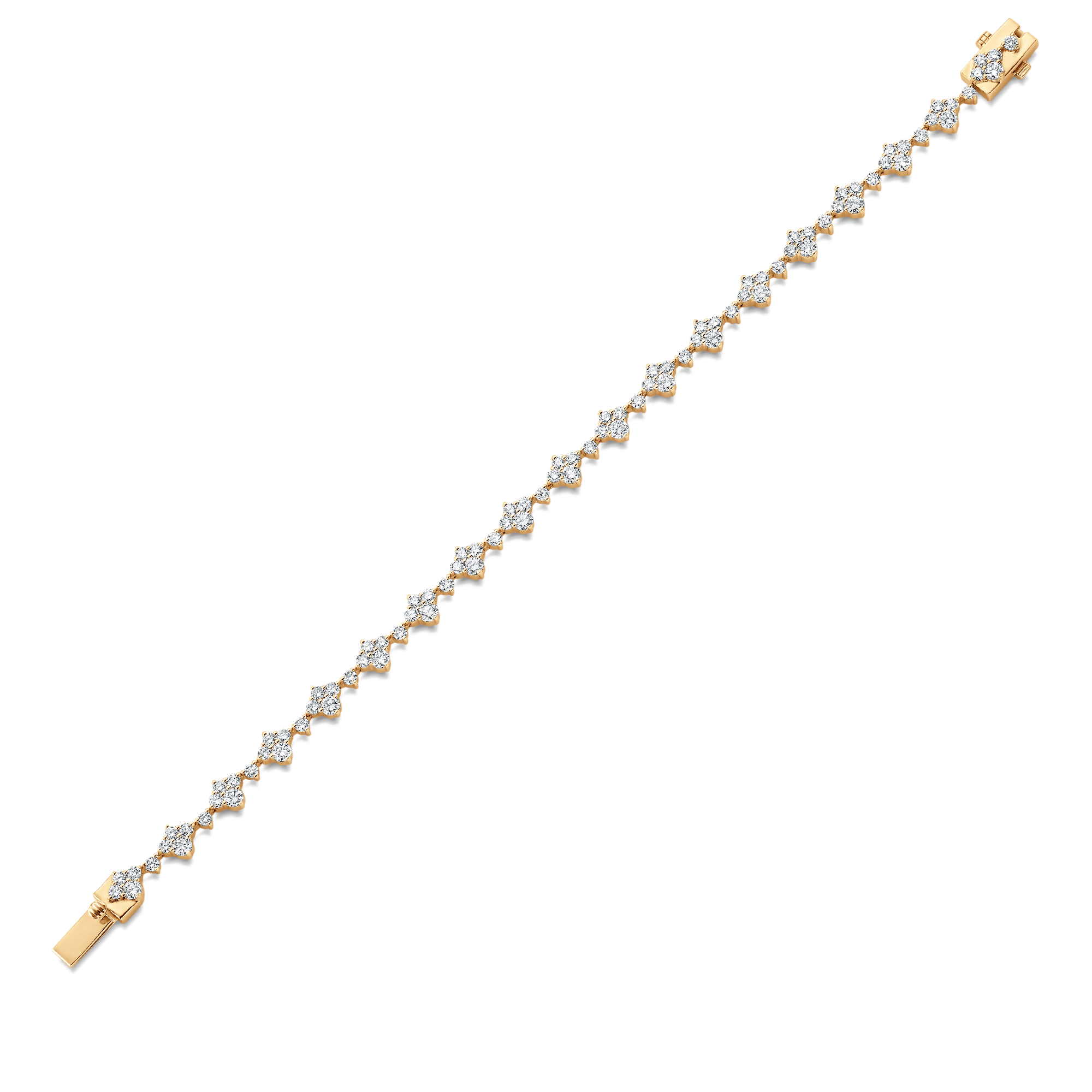 Dujour Gold and Diamond Four-Cluster Bracelet