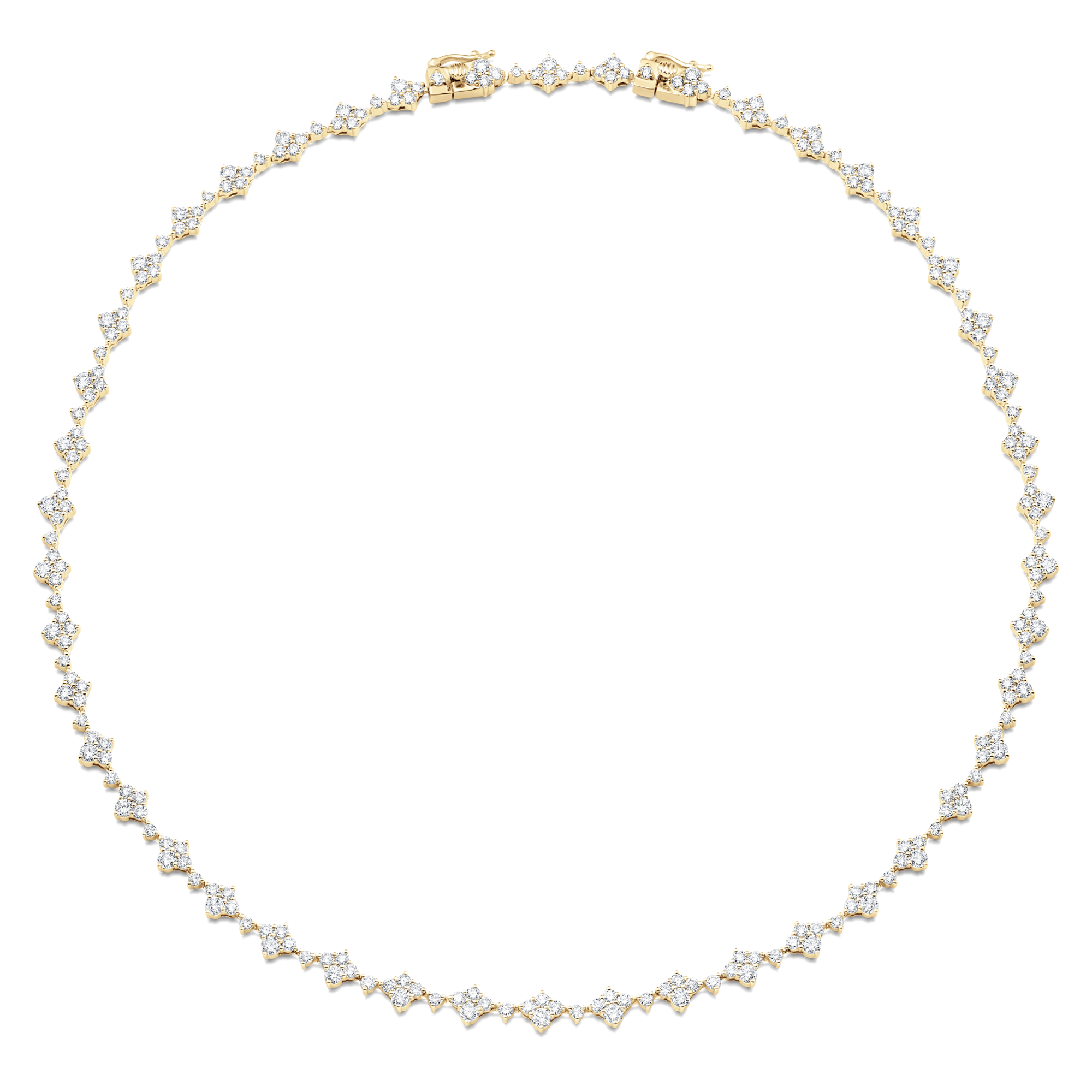 Dujour Gold and Full Diamond Four Cluster Choker