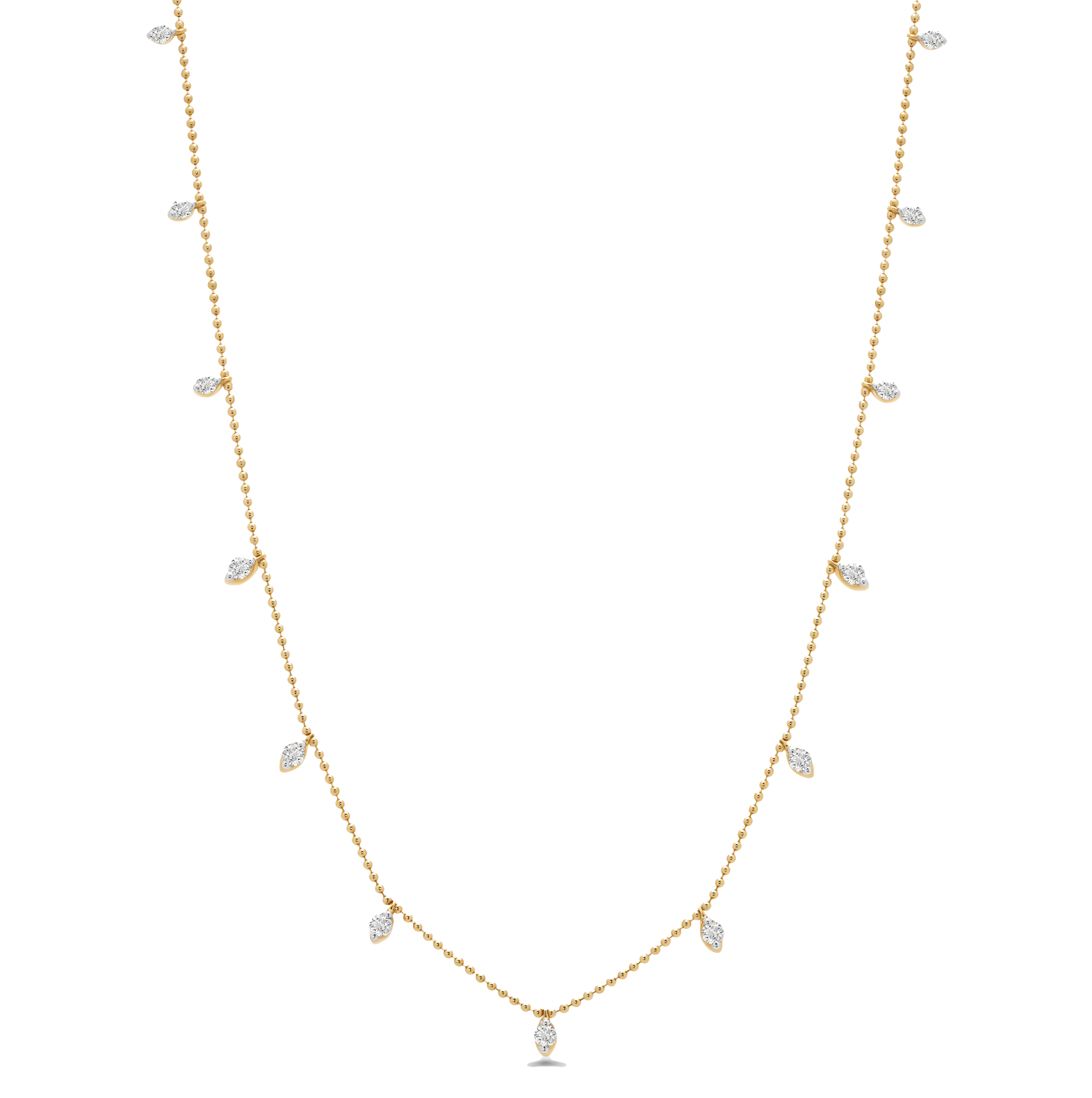 Dujour Gold and Diamond Drop Chain Necklace