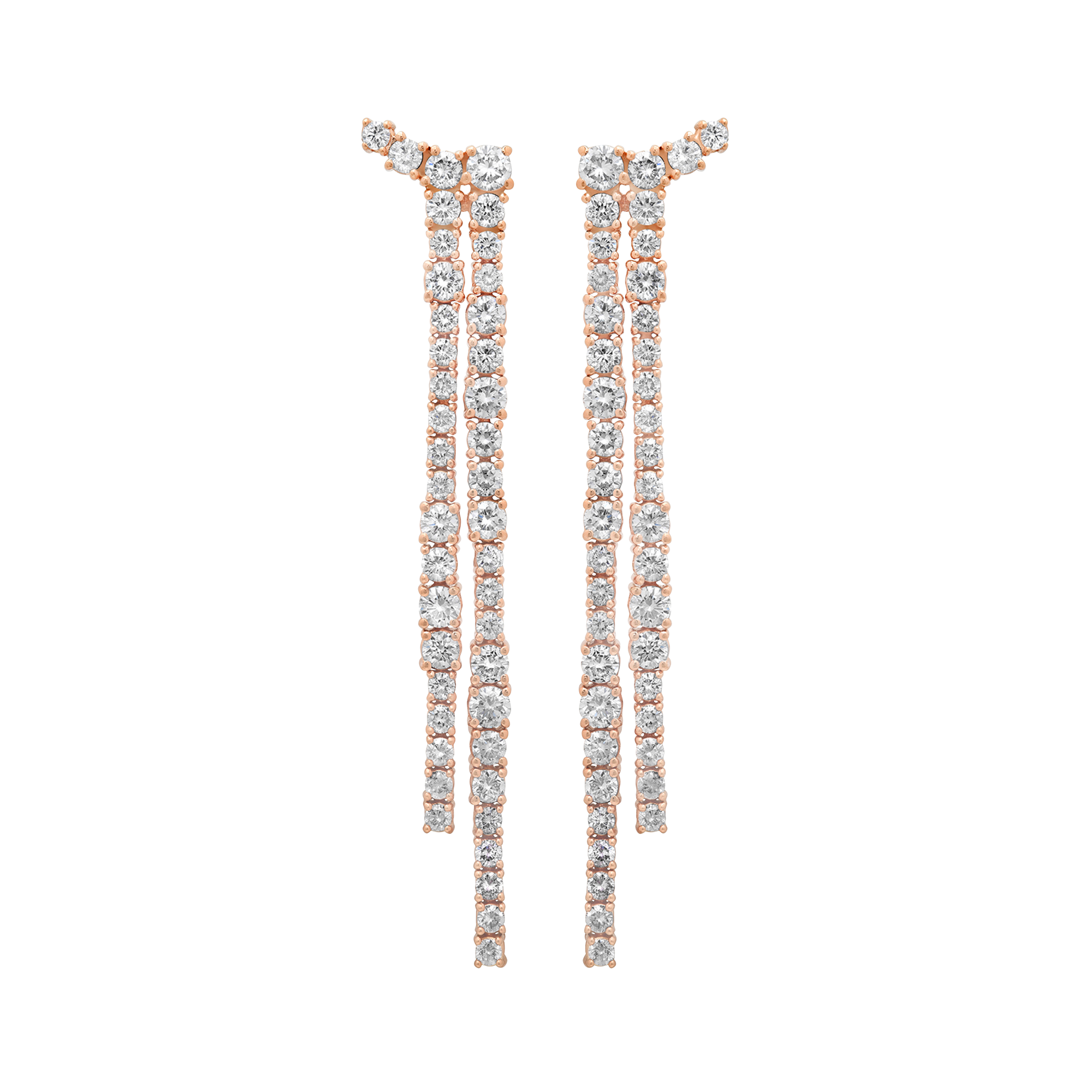 Flexigon Gold & Diamond Double Drop Flex Earrings