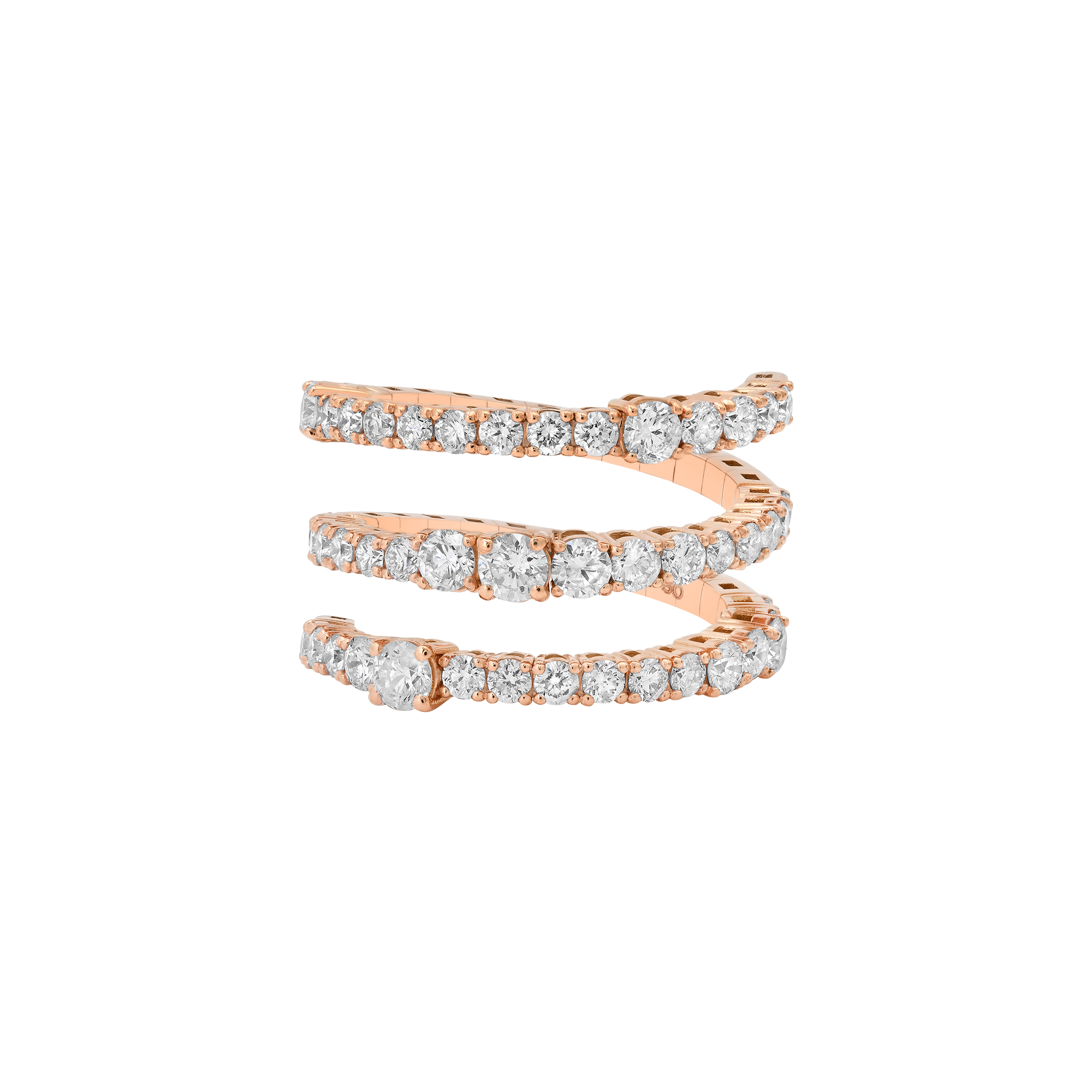 Flexigon Gold & Diamond Spiral Flex Ring