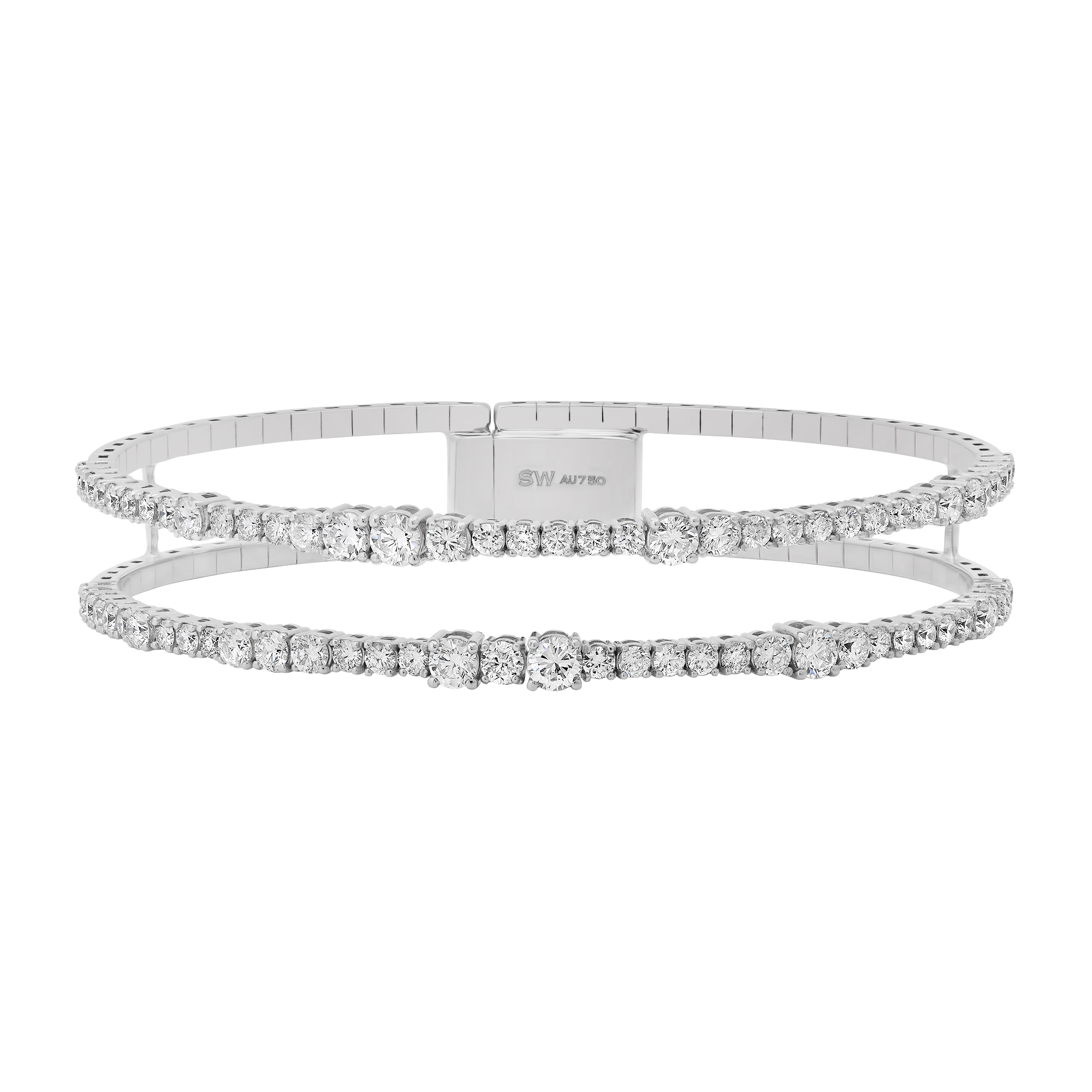 Flexigon Gold & Diamond Double Flex Bangle
