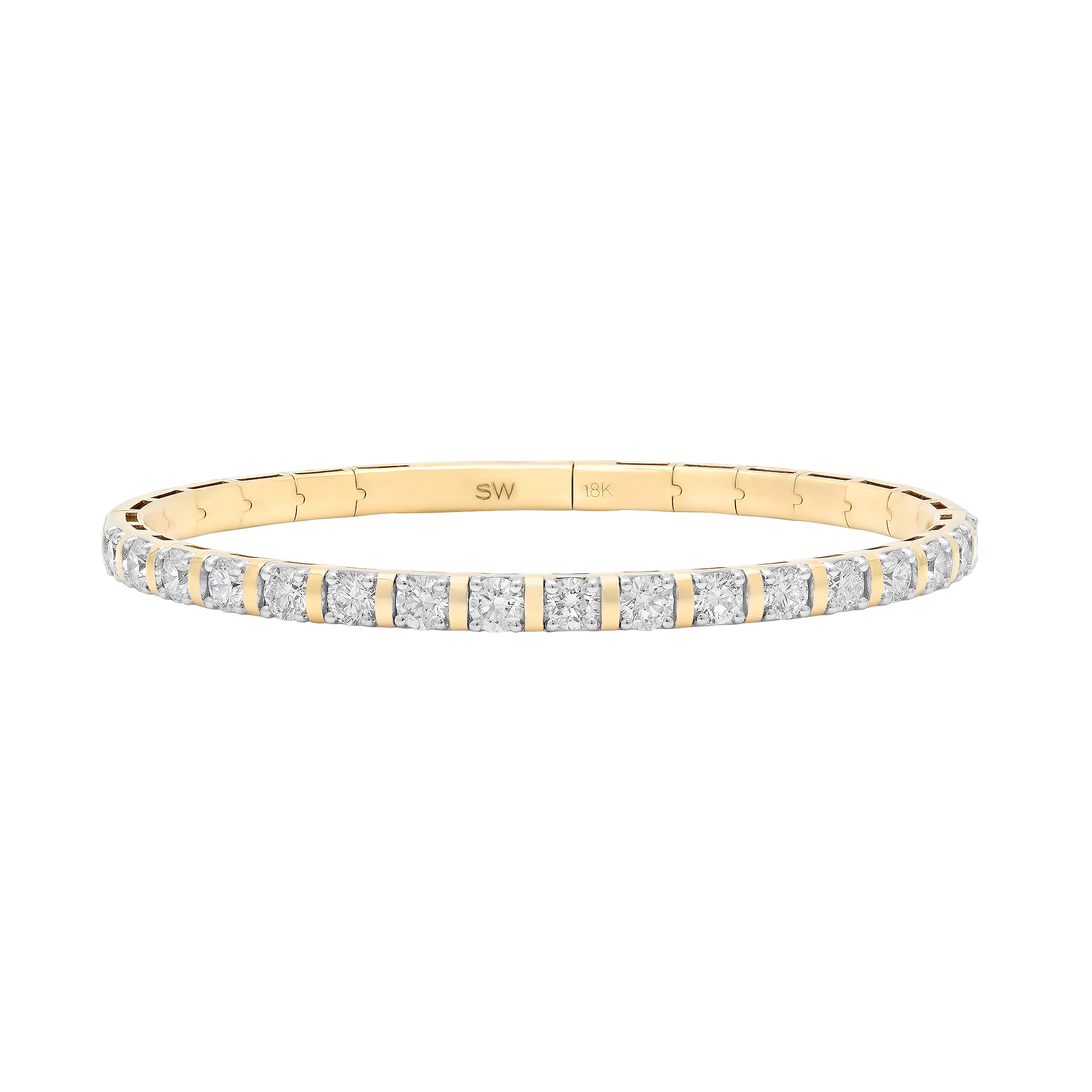 Flexion Gold & Diamond Eternity Bangle