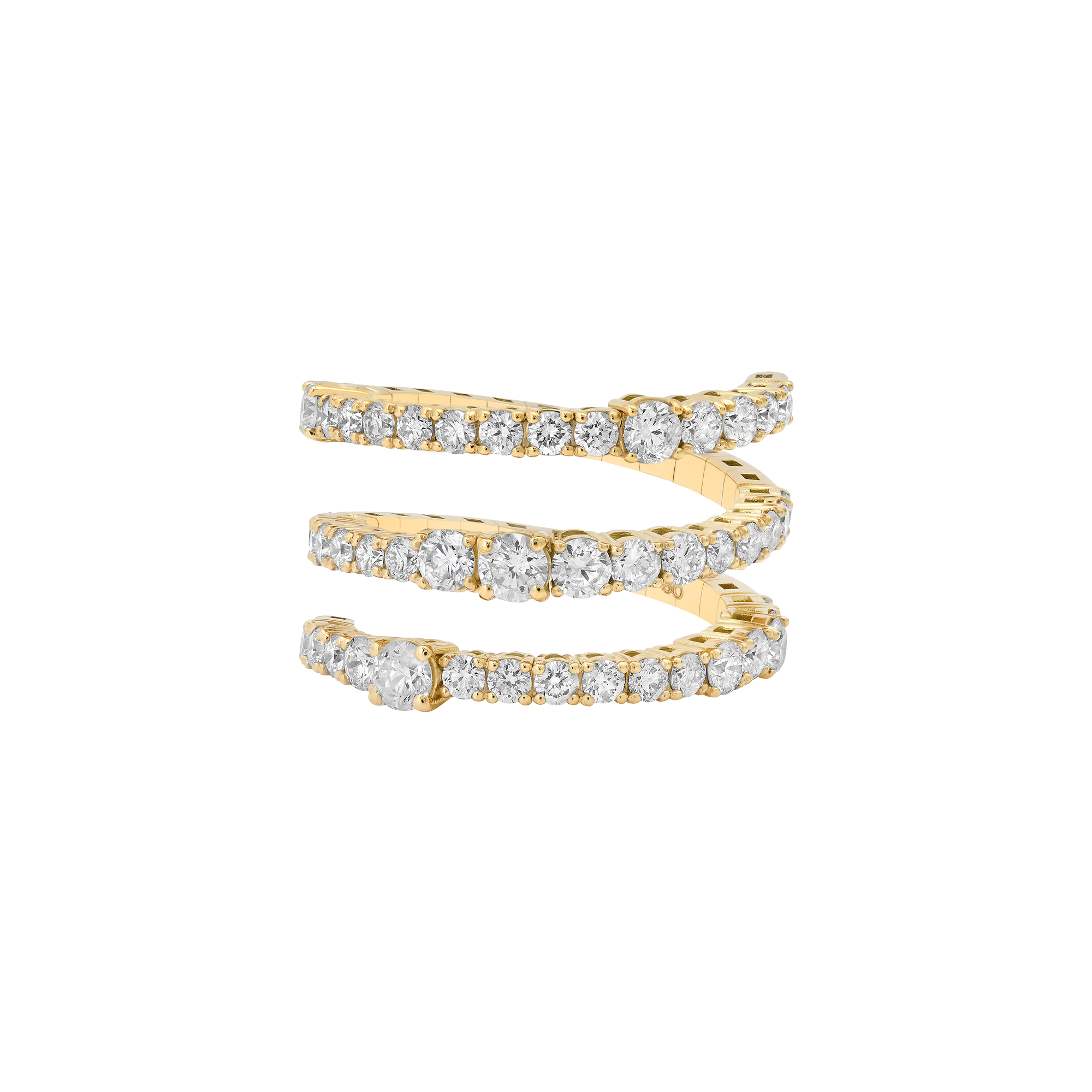 Flexigon Gold & Diamond Spiral Flex Ring