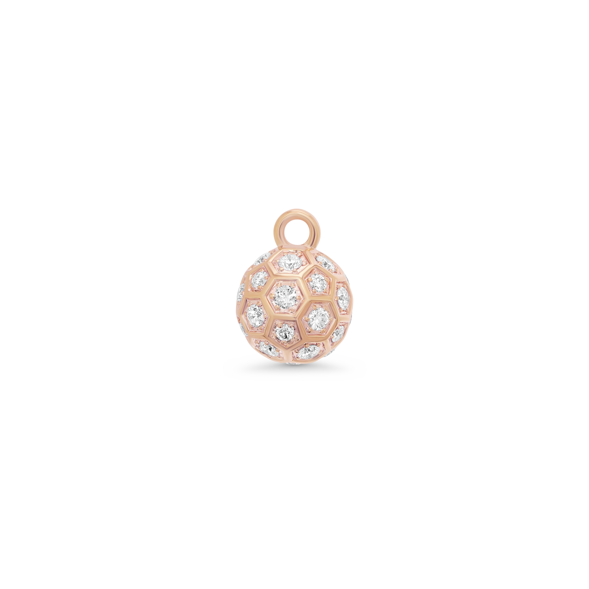 Honey Comb Gold & Diamond Ball Charm