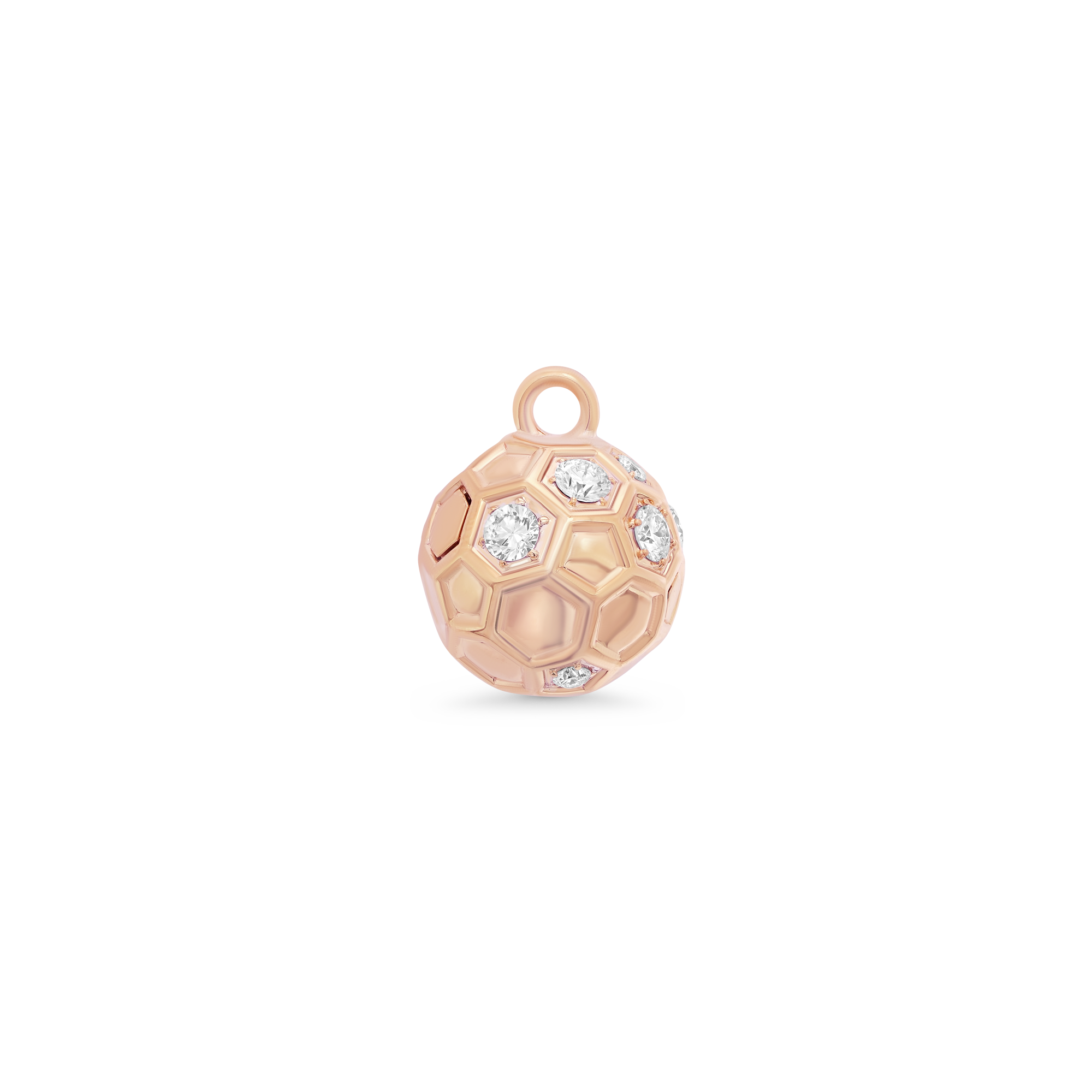 Honey Comb Gold & Diamond Partial Ball Charm