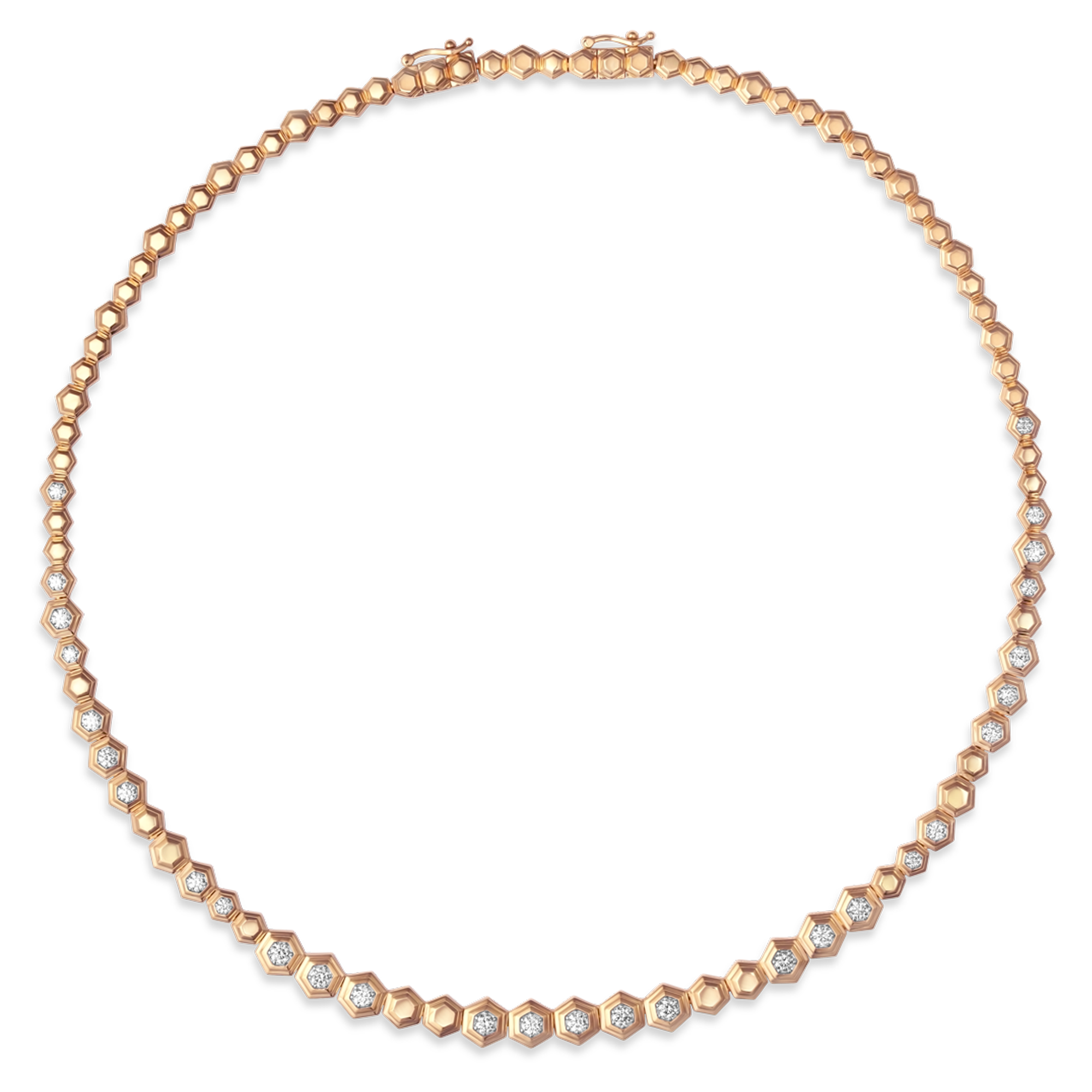 Honey Comb Gold & Diamond Partial Random Choker