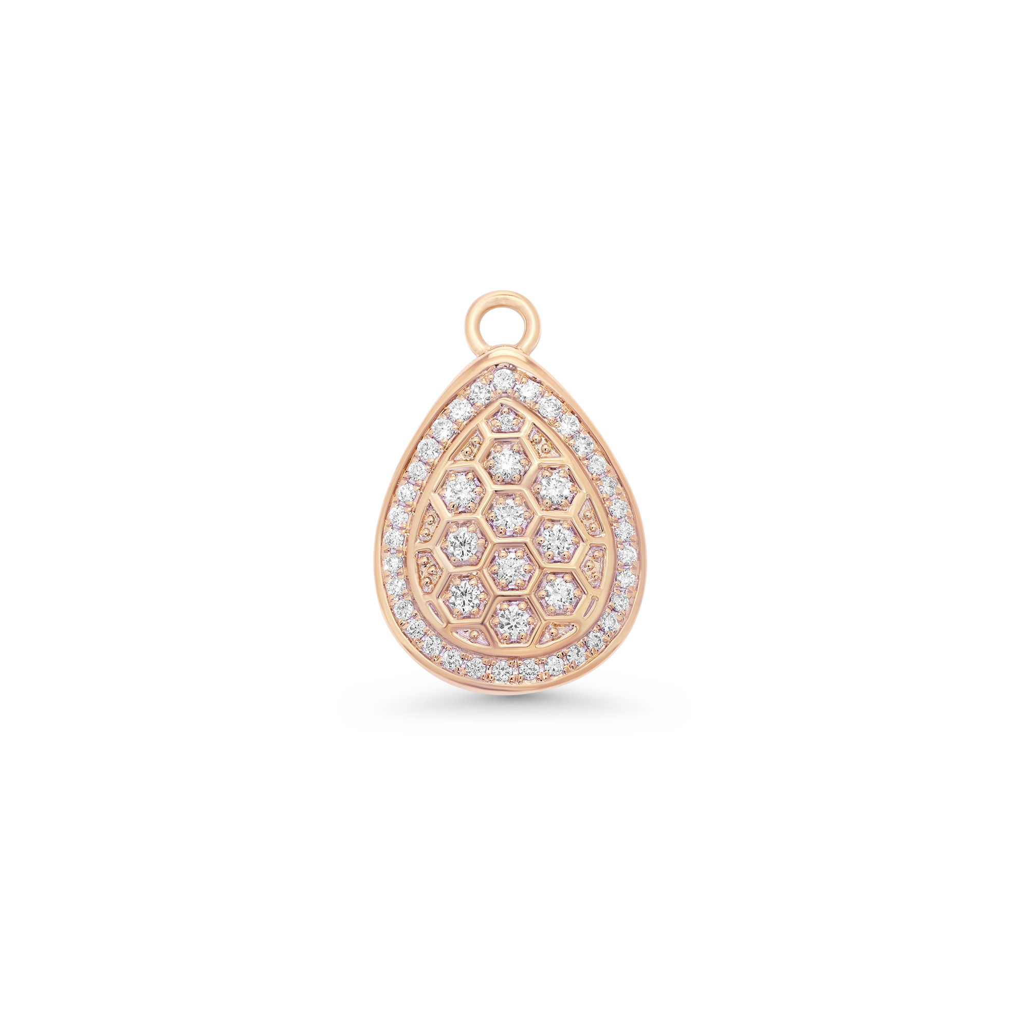 Honey Comb Gold & Diamond Pear Charm