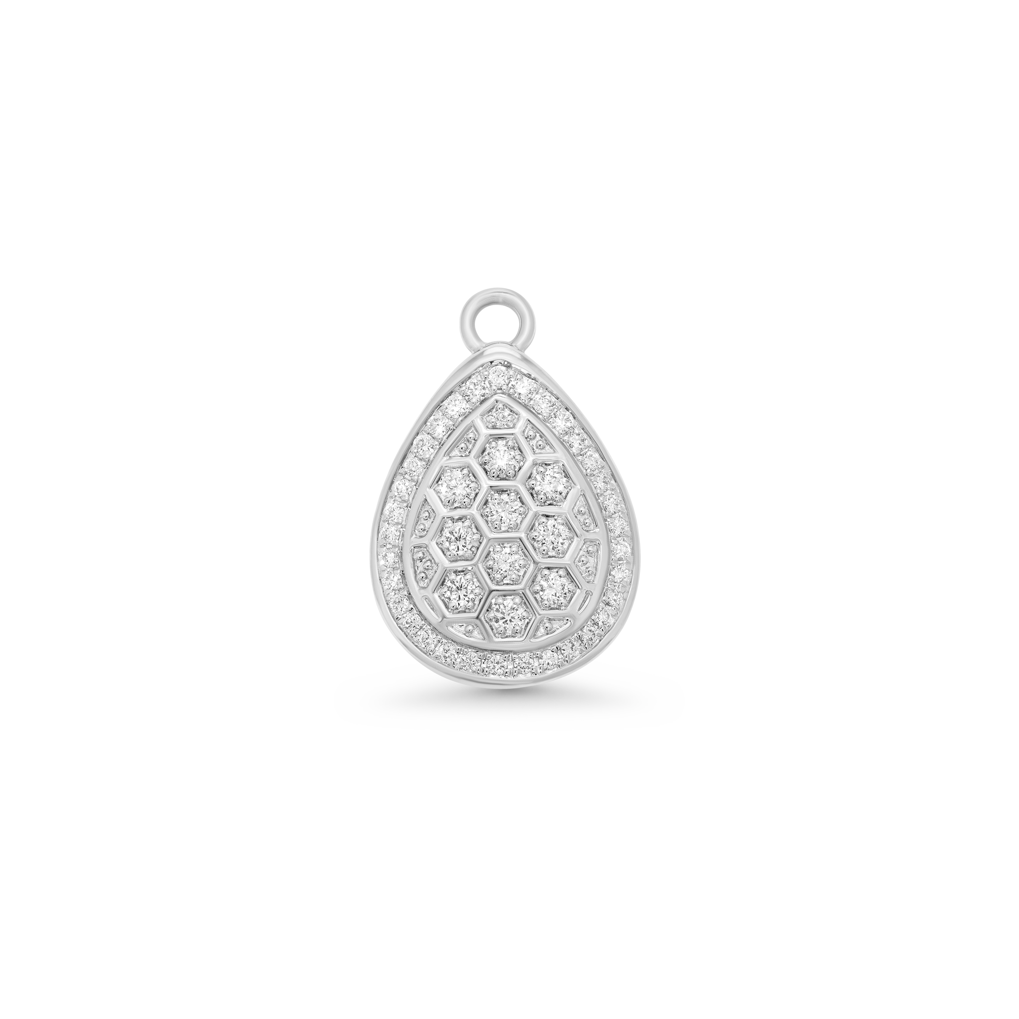 Honey Comb Gold & Diamond Pear Charm
