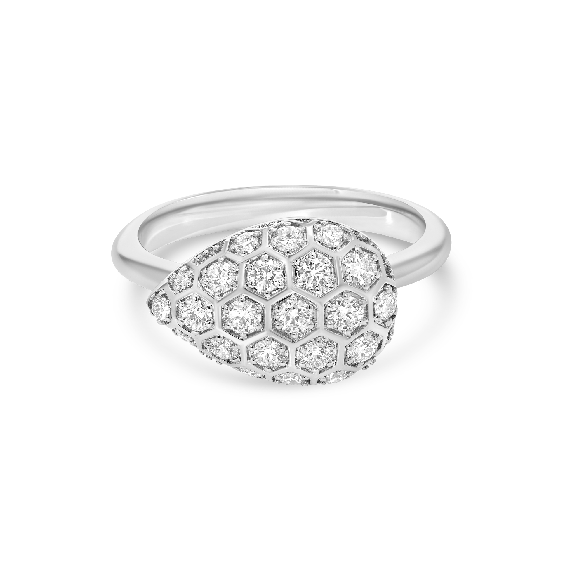 Honey Comb Gold & Diamond Pear Ring