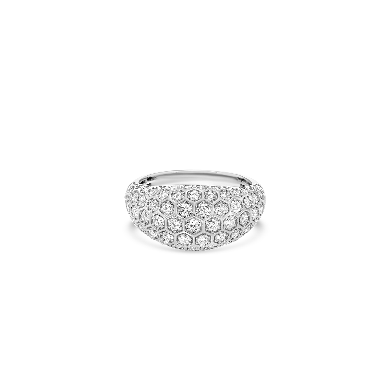 Honey Comb Gold & Diamond Signet Ring