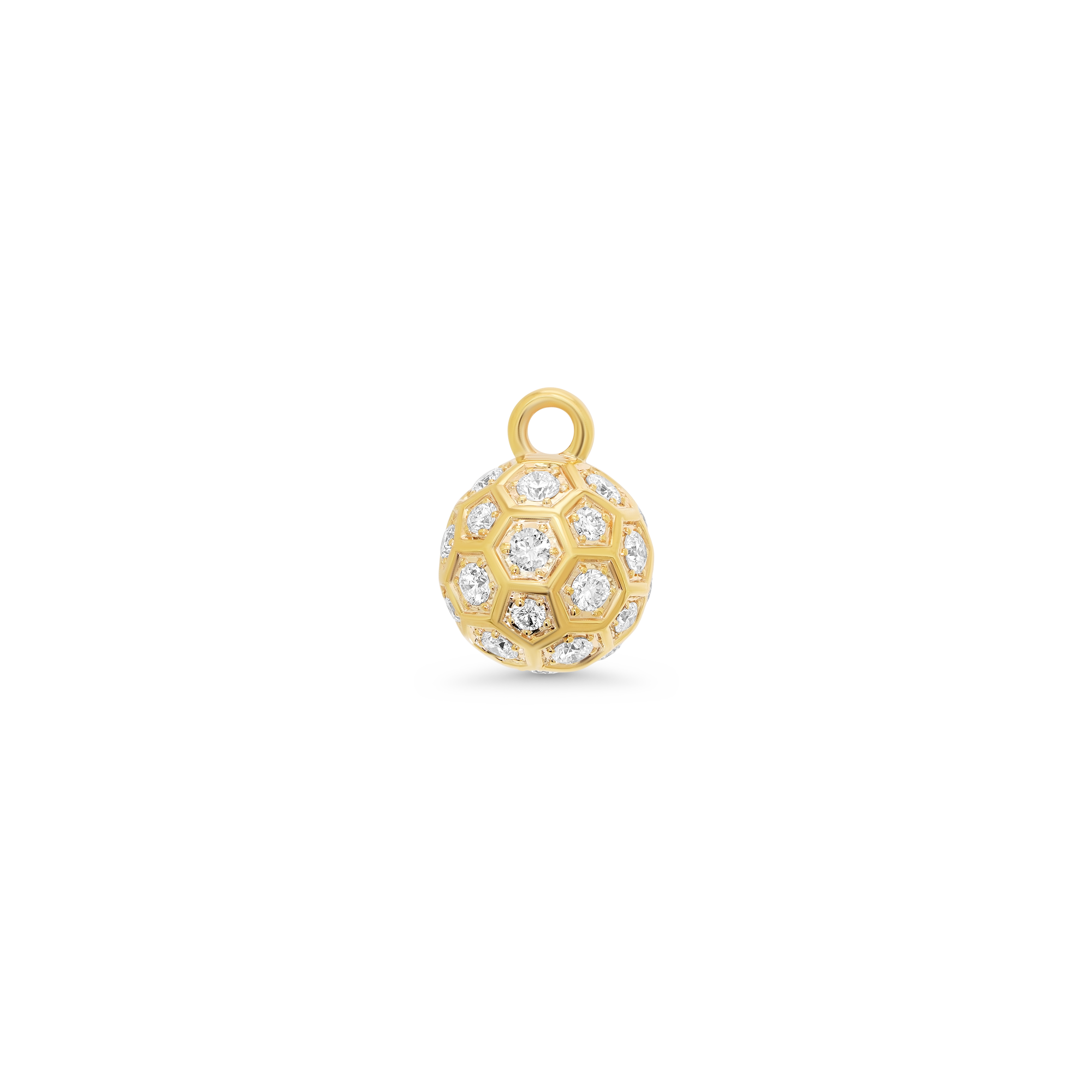 Honey Comb Gold & Diamond Ball Charm