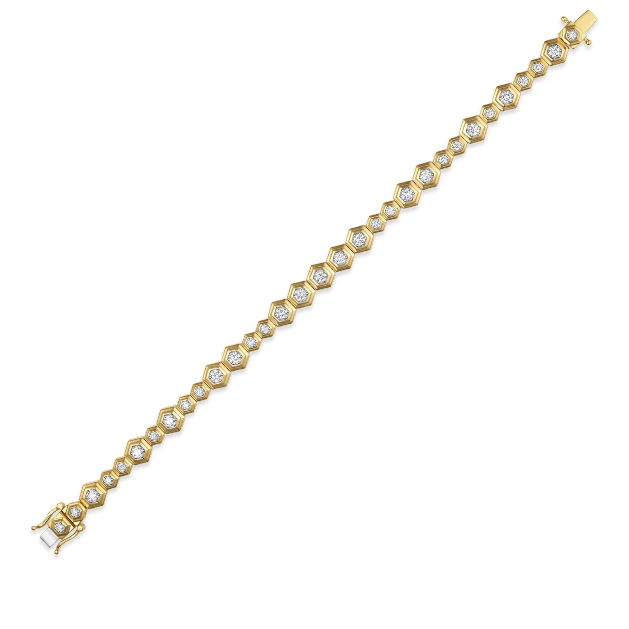 Honey Comb Gold & Diamond Full Bracelet