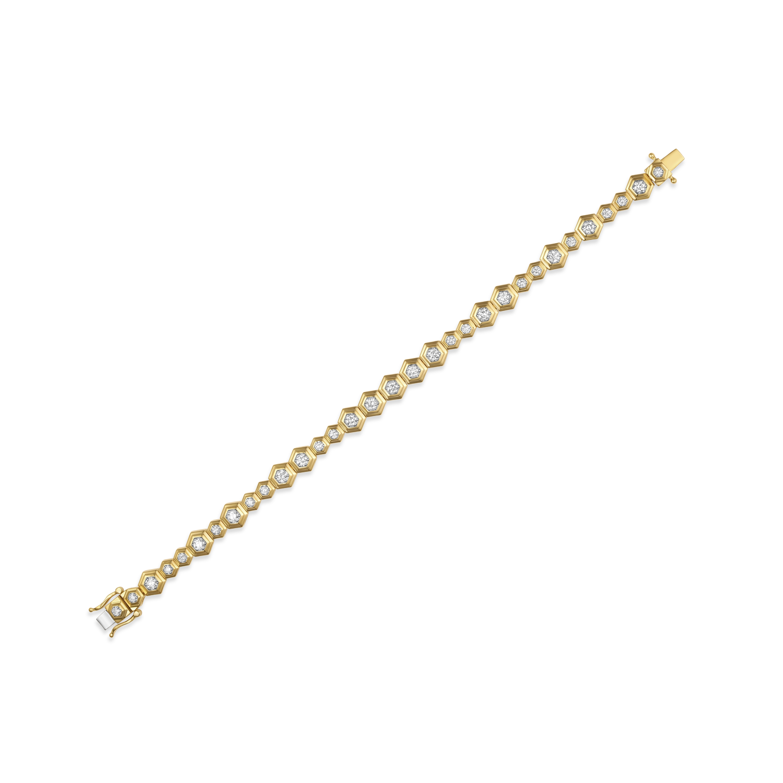 Honey Comb Gold & Diamond Full Bracelet