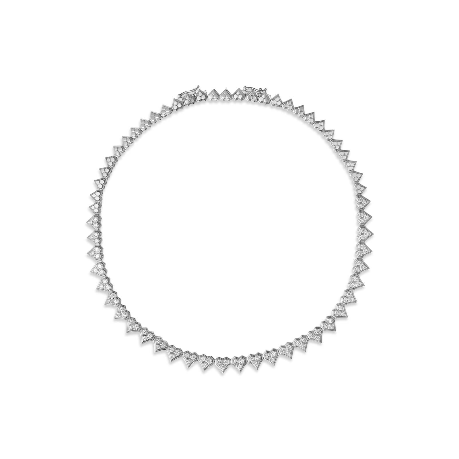 Honey Comb Gold & Diamond Partial Heart Choker