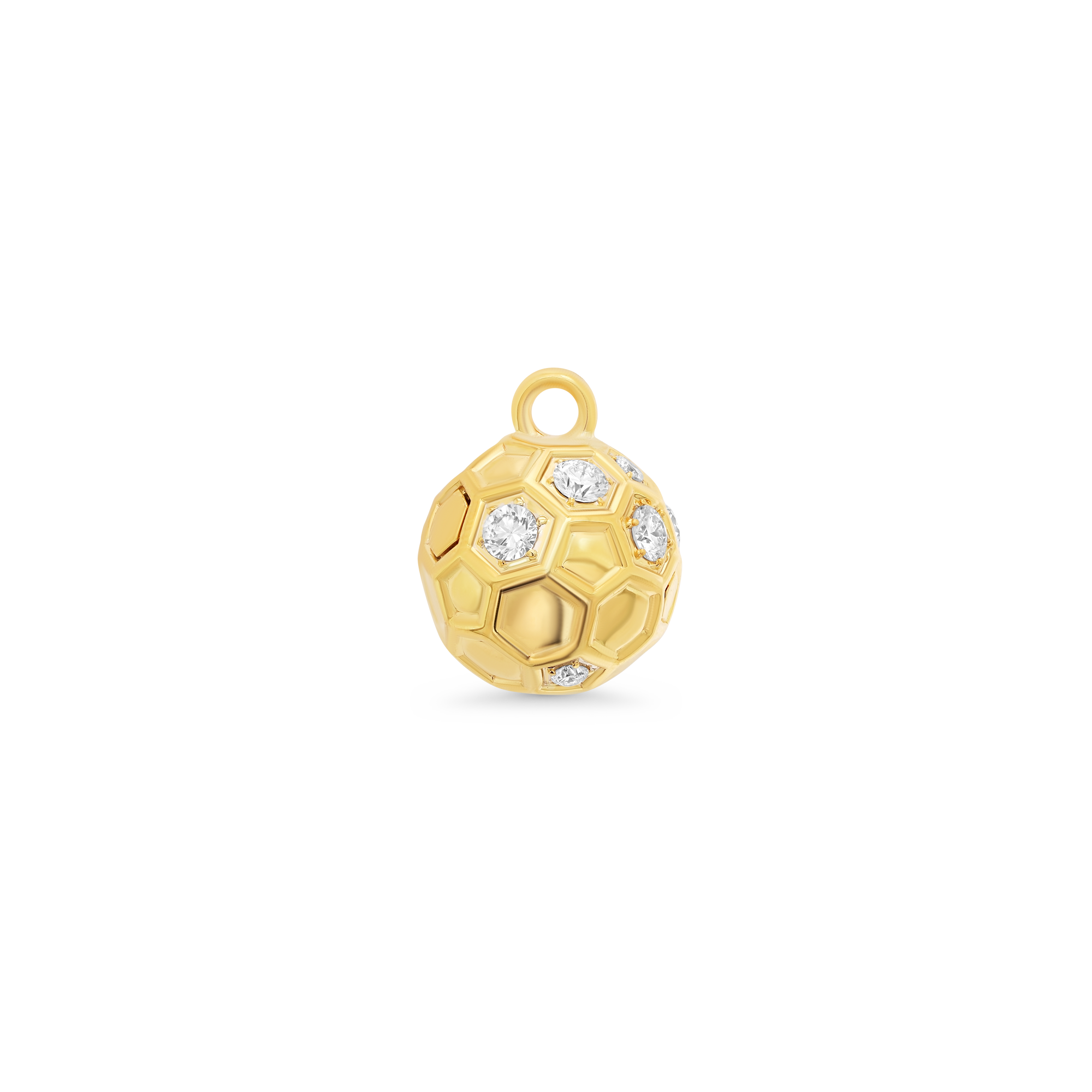 Honey Comb Gold & Diamond Partial Ball Charm