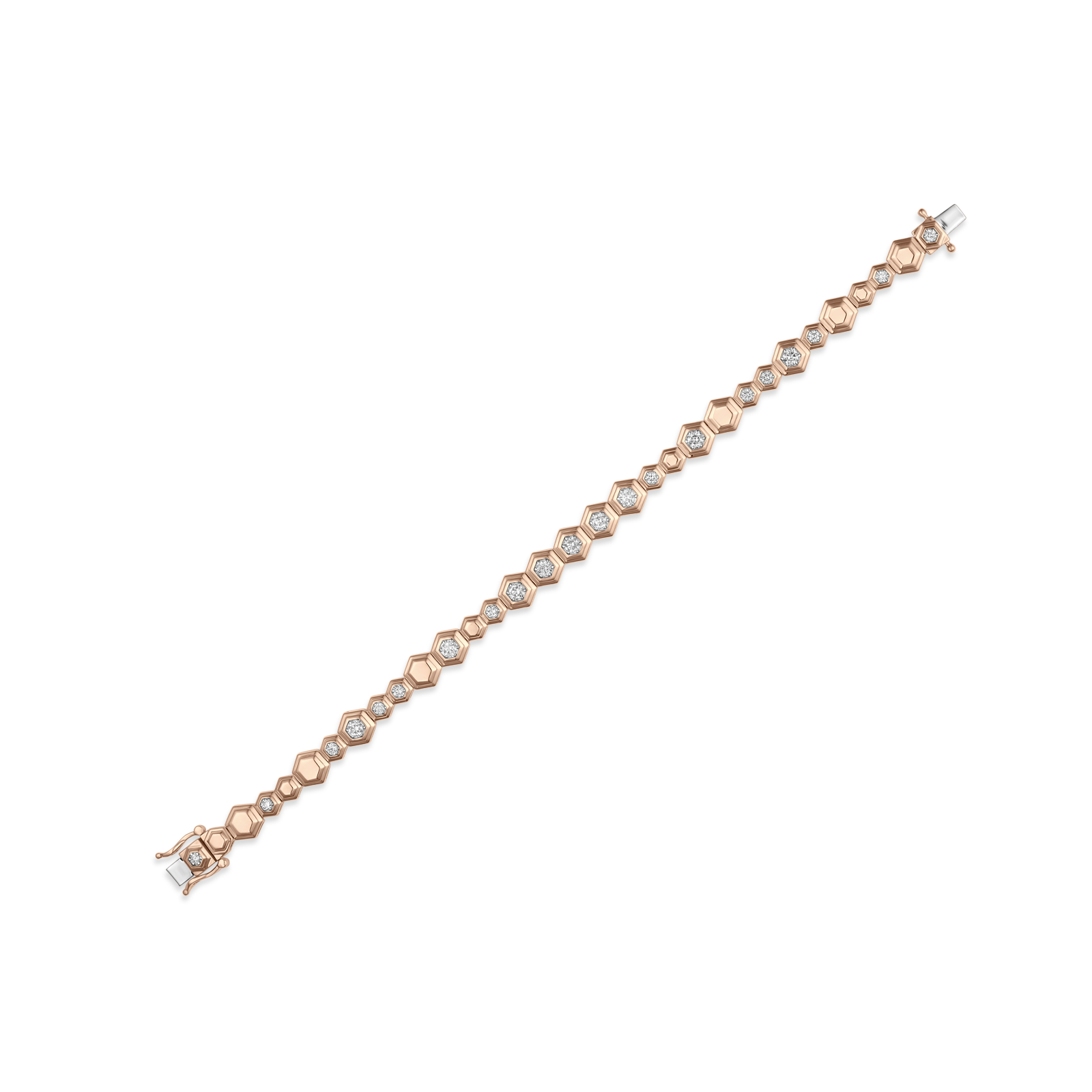 Honey Comb Gold & Diamond Partial Bracelet