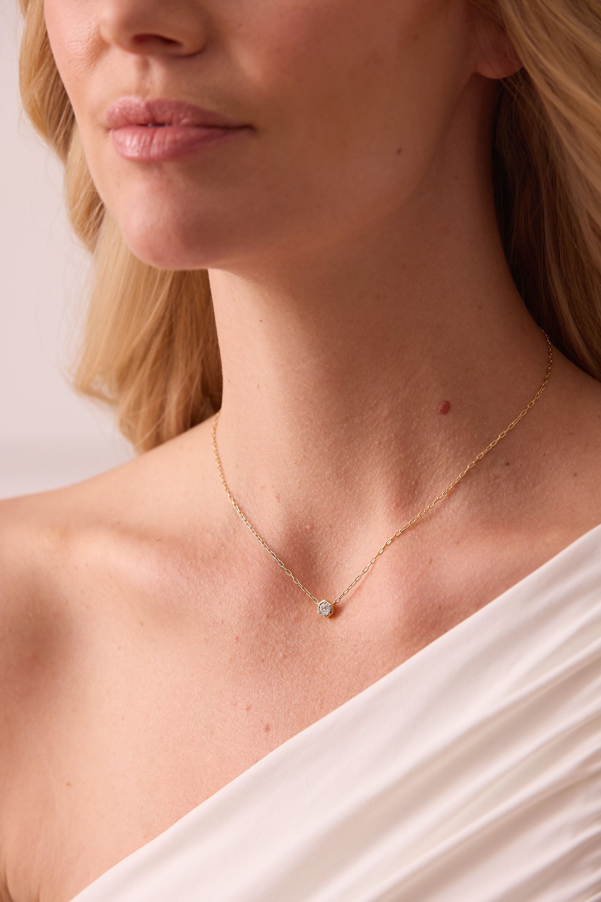 Honey Comb Gold and Diamond Necklace