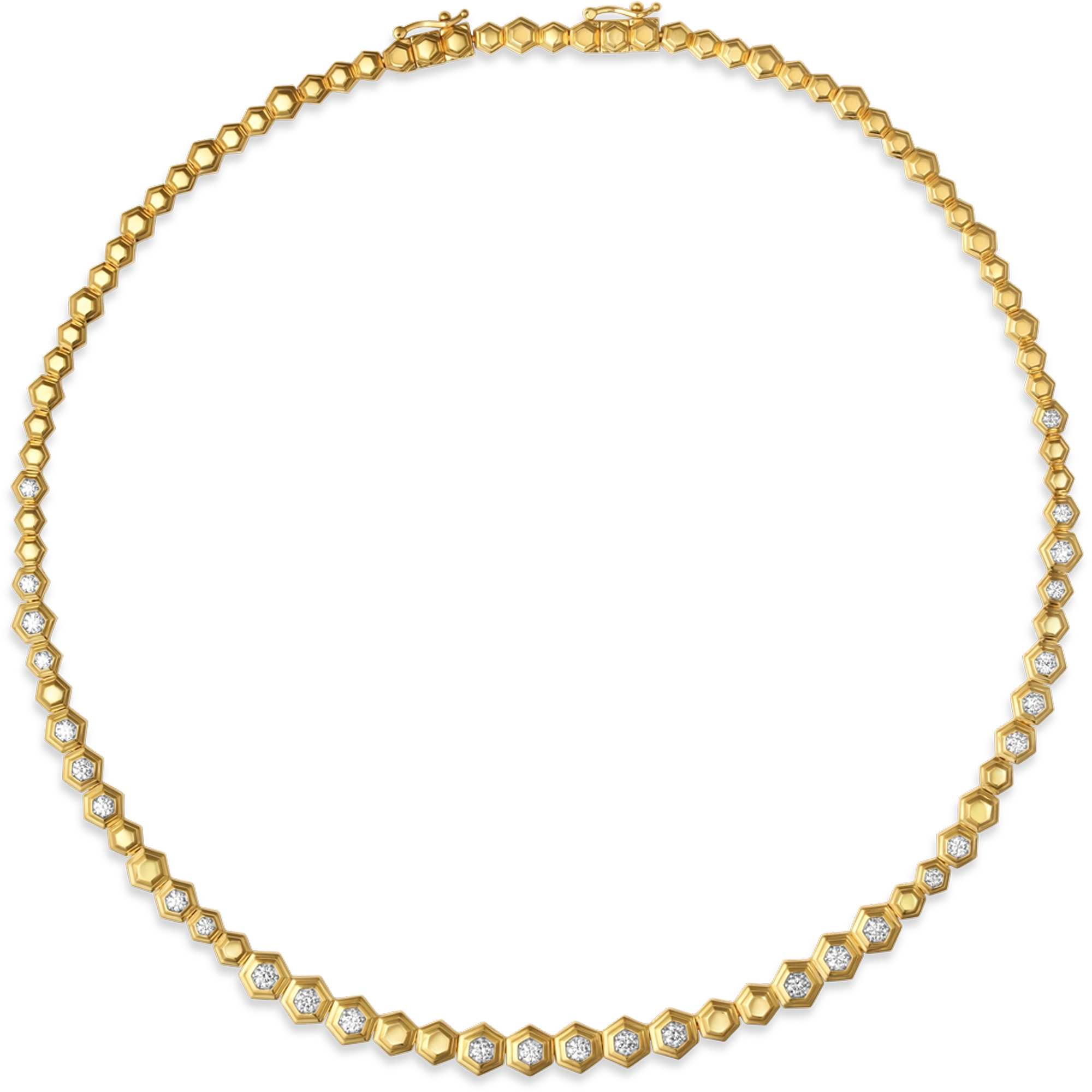 Honey Comb Gold & Diamond Partial Random Choker