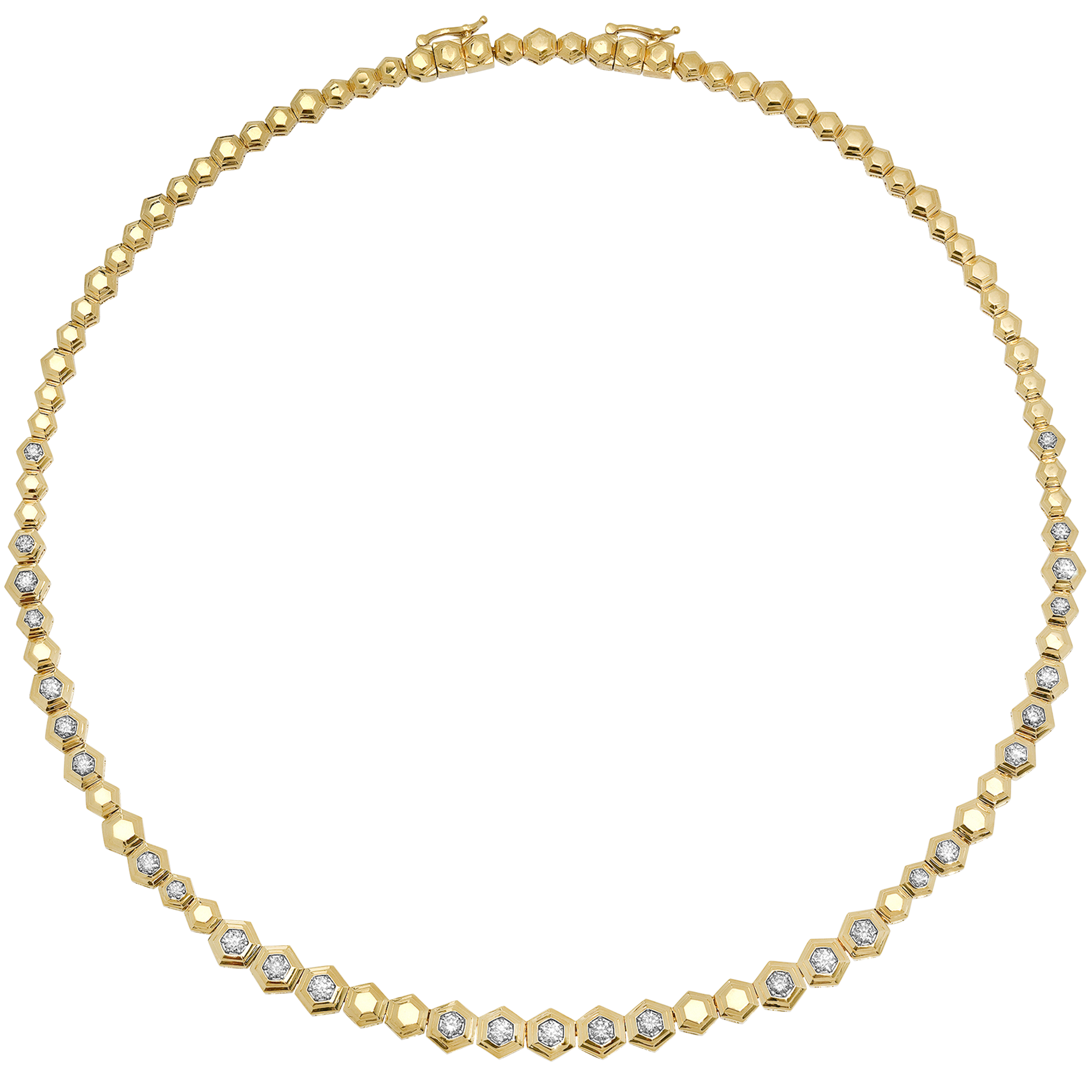 Honey Comb Gold & Diamond Partial Random Choker