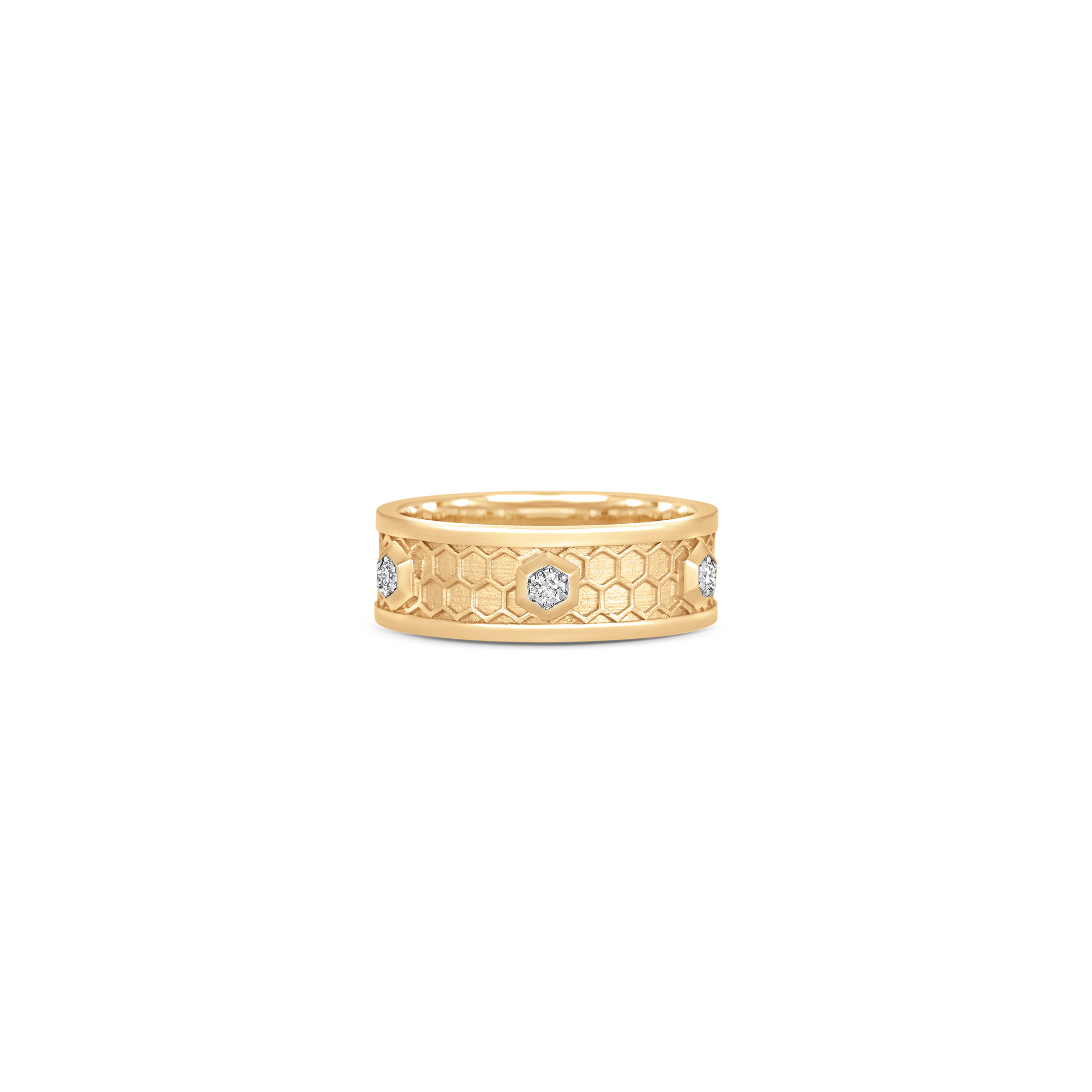 Honey Comb Gold and Diamond Ring