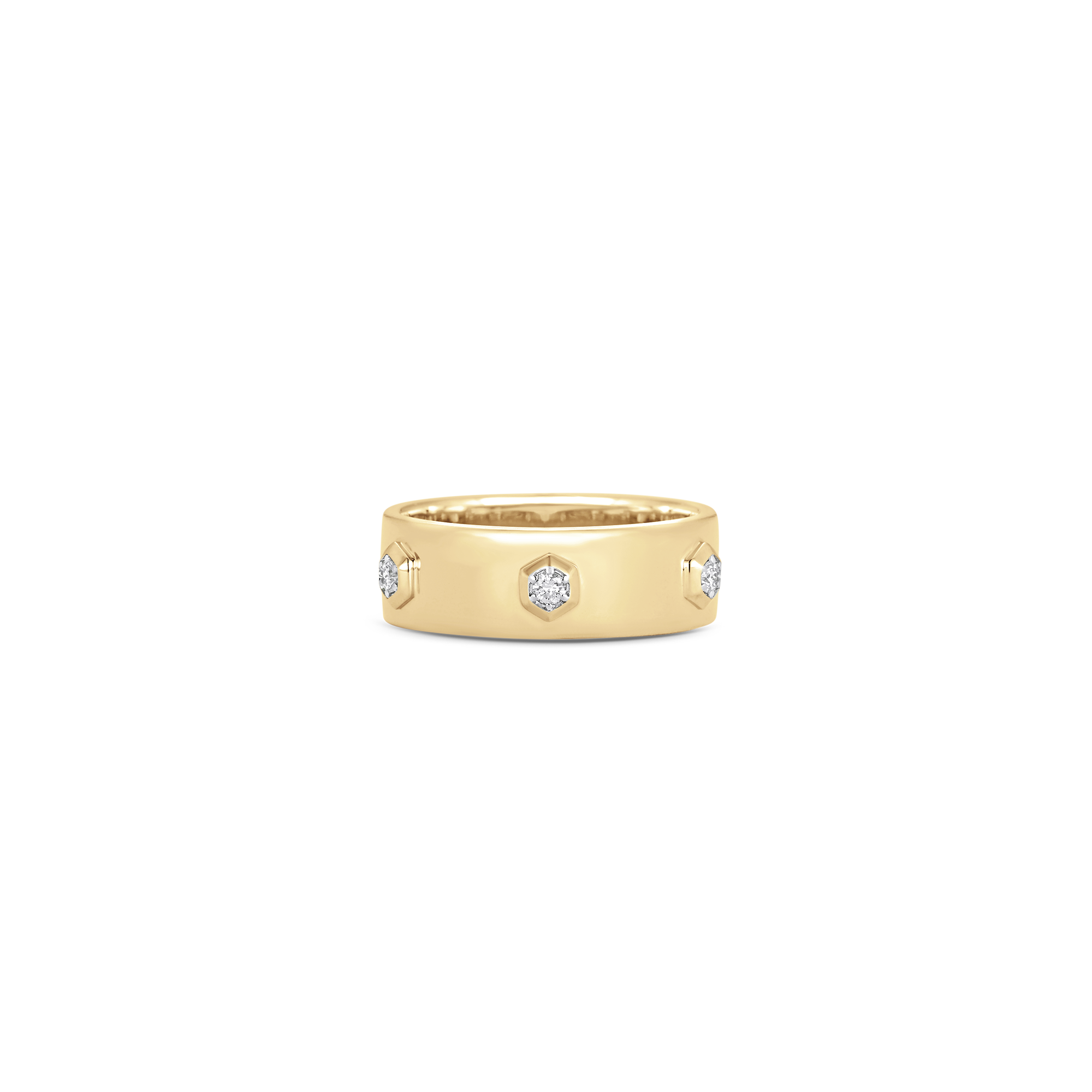 Honey Comb Gold and Diamond Solid Ring