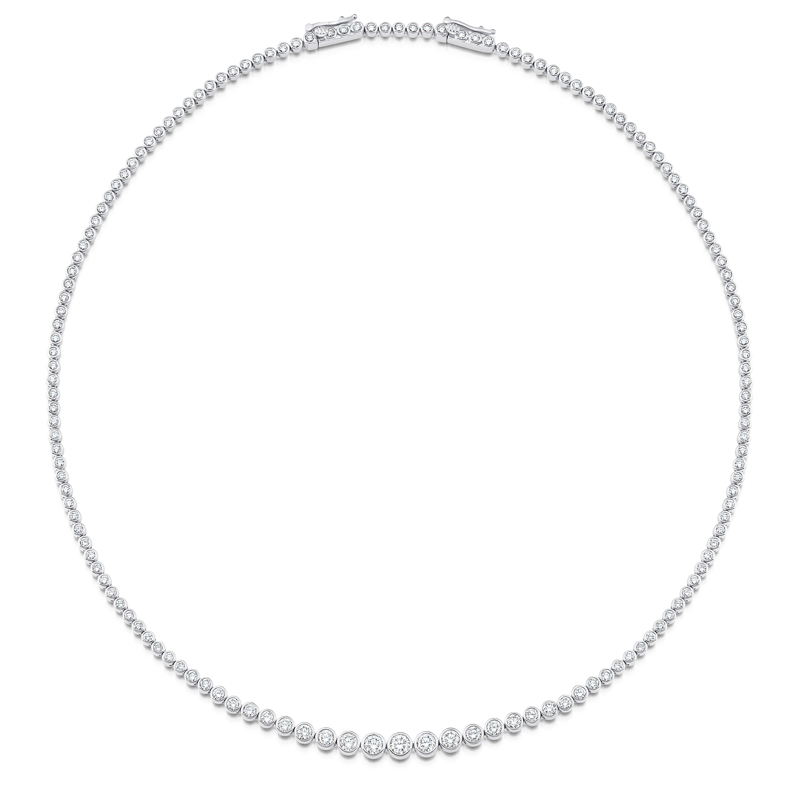 Isadora Round Bezel Diamond and Gold Choker Necklace