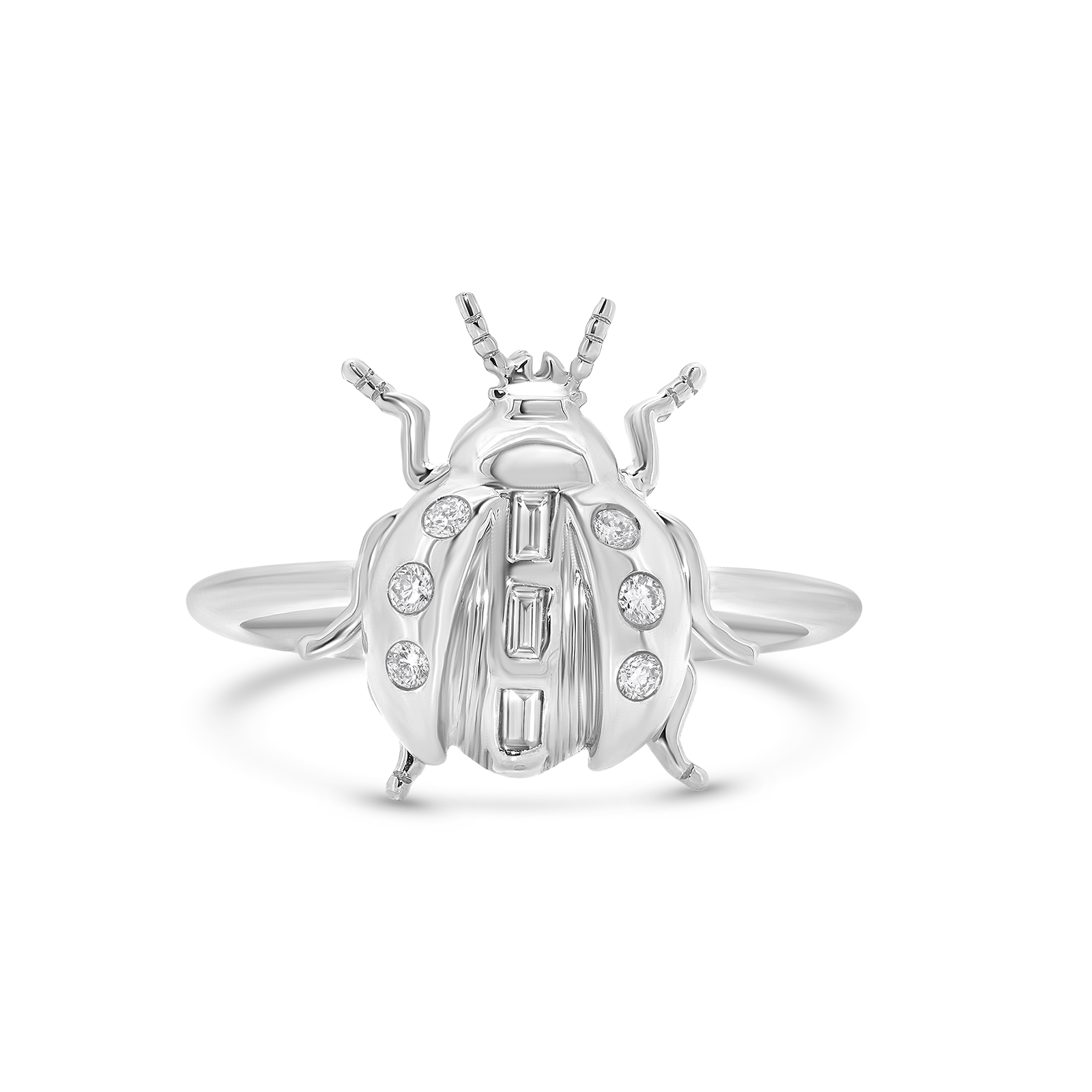 Lady Bug Gold & Diamond Pinky Ring