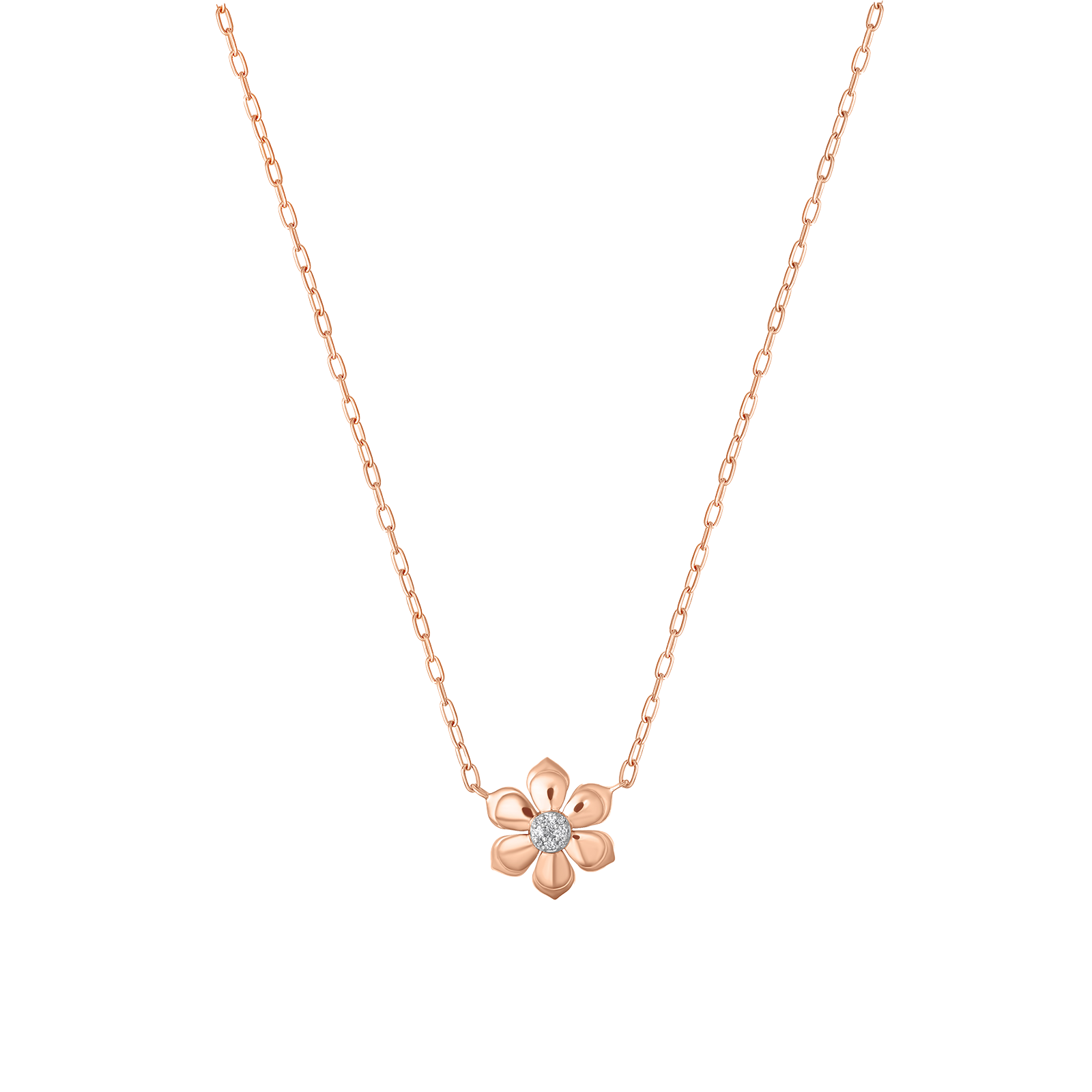 Lierre Pear Diamond Petite Flower Necklace