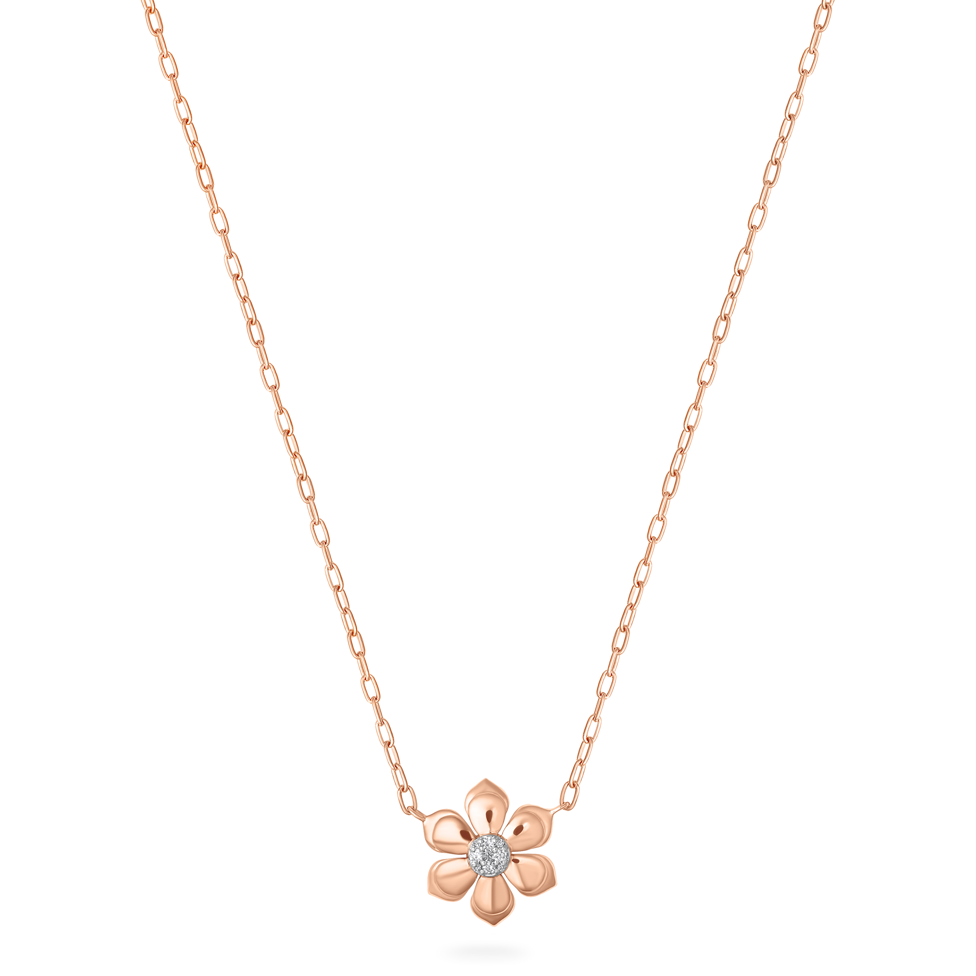 Lierre Pear Diamond Petite Flower Necklace