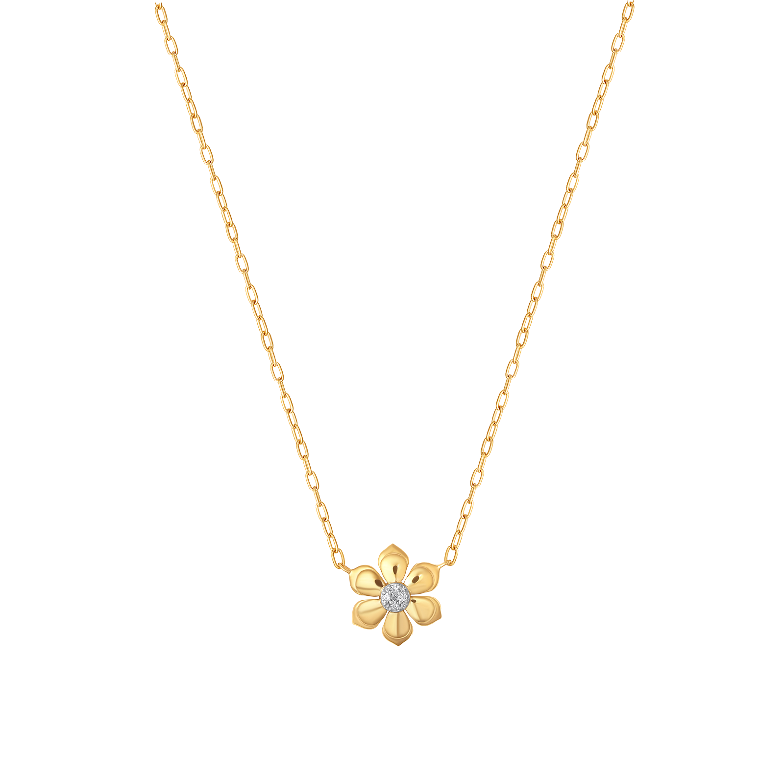 Lierre Pear Diamond Petite Flower Necklace
