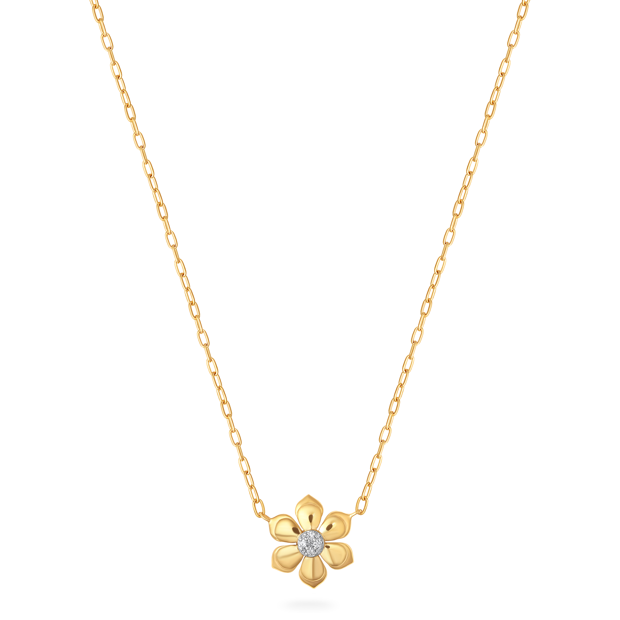 Lierre Pear Diamond Petite Flower Necklace