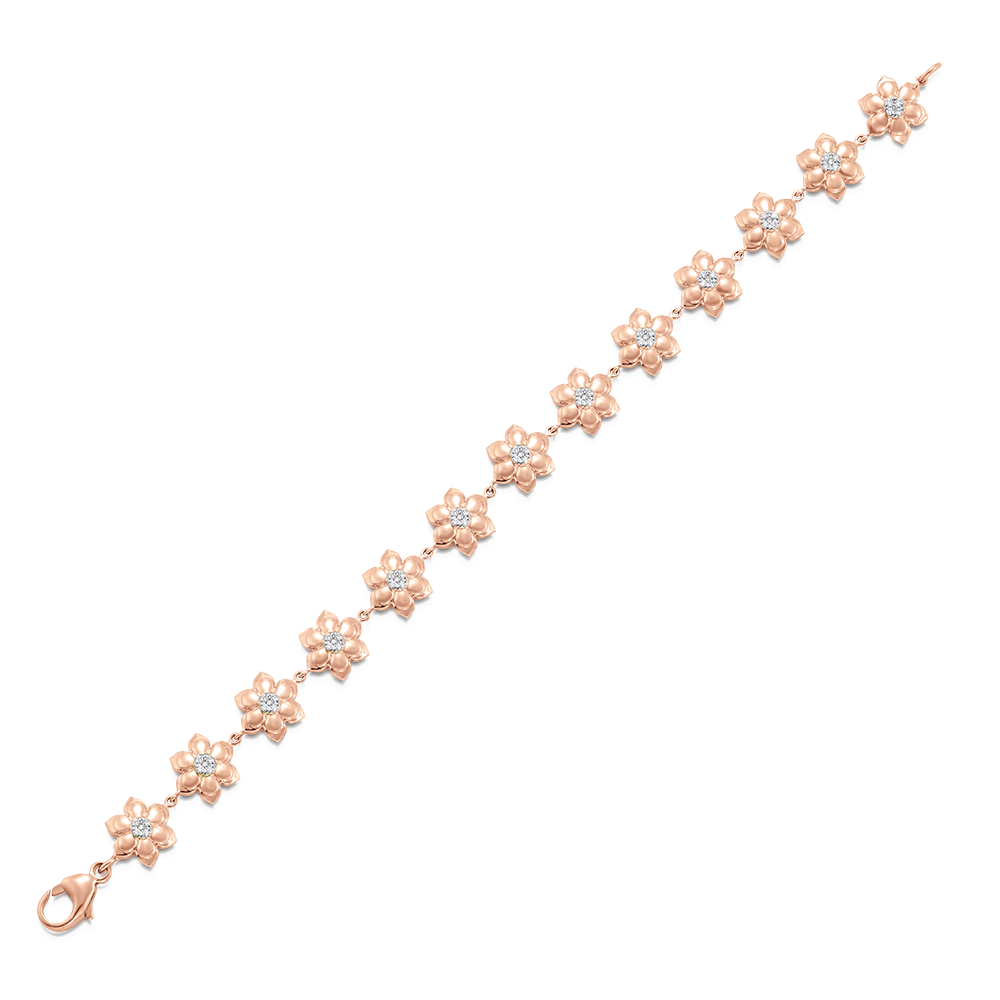 Lierre Gold and Diamond Flower Bracelet