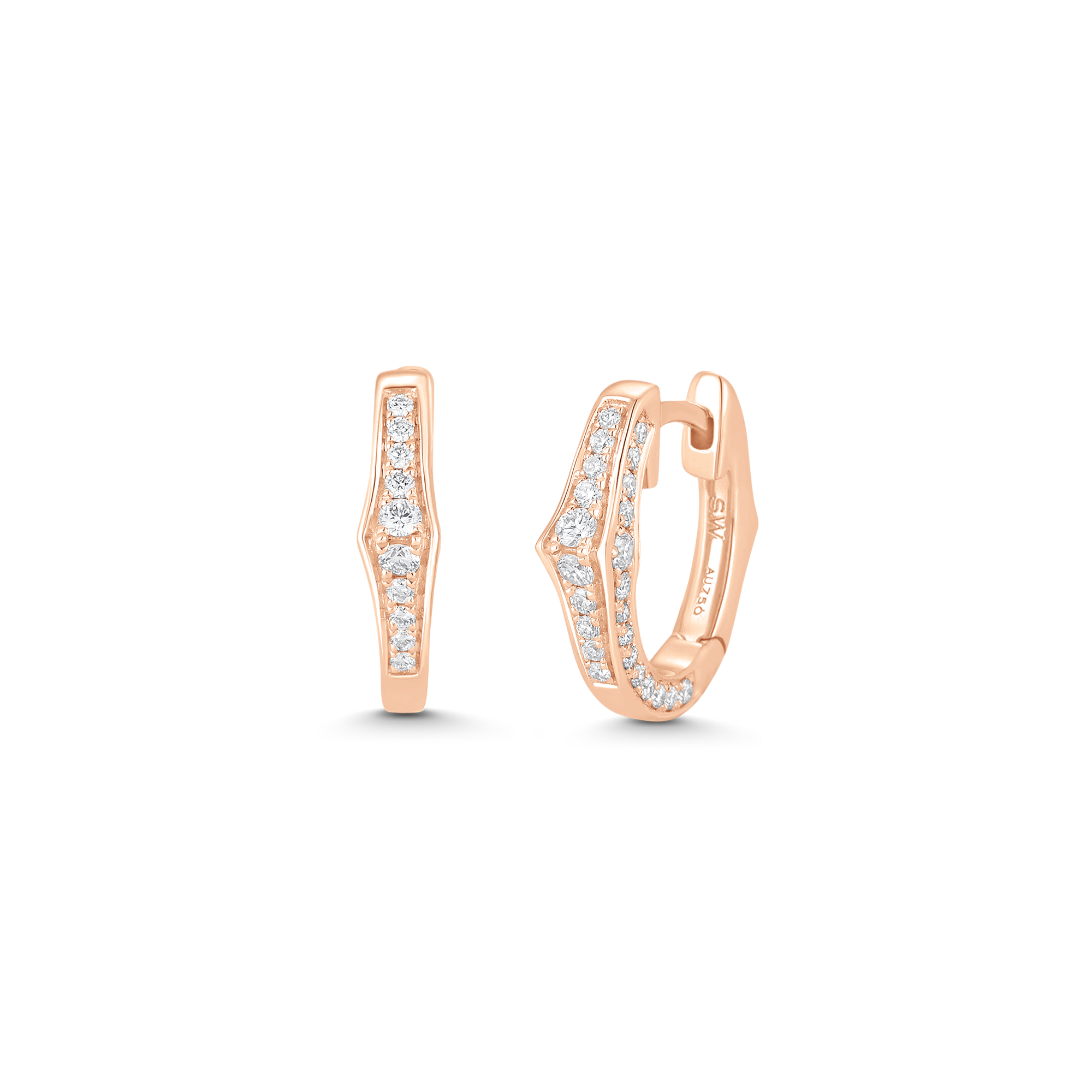 Lucia Full Diamond Cluster Huggie Earrings