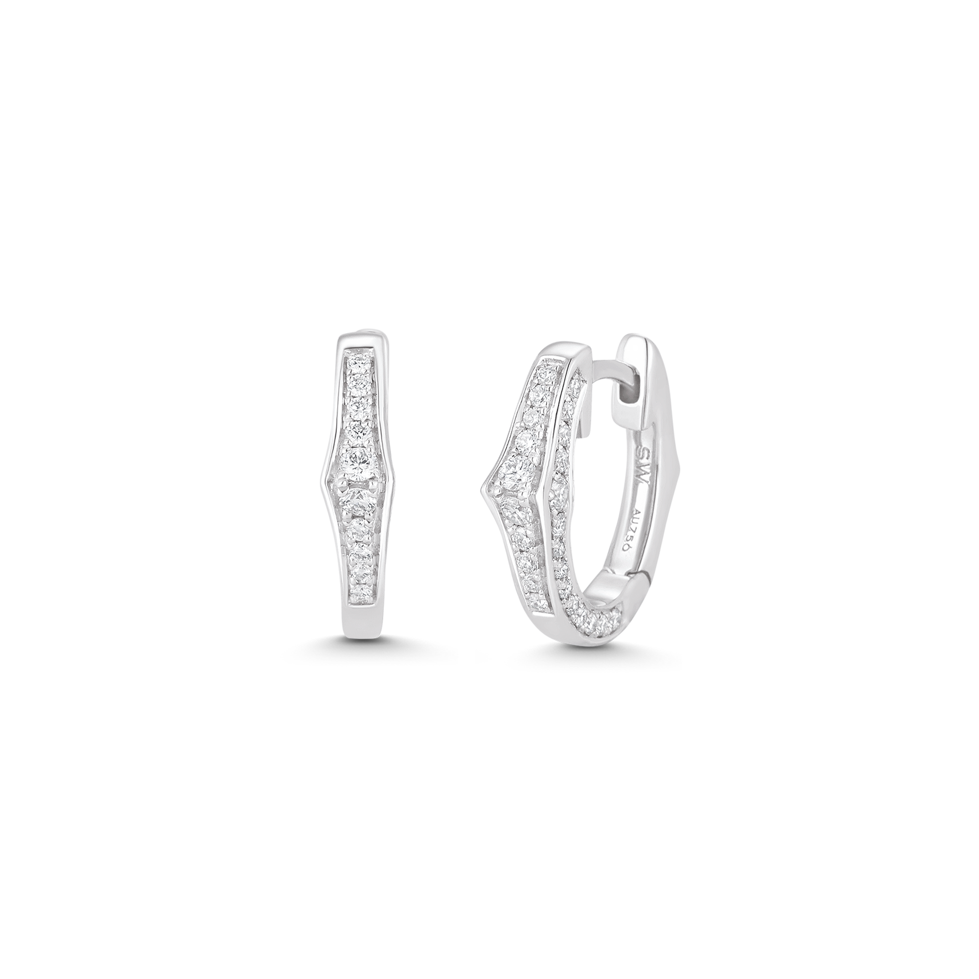 Lucia Full Diamond Cluster Huggie Earrings