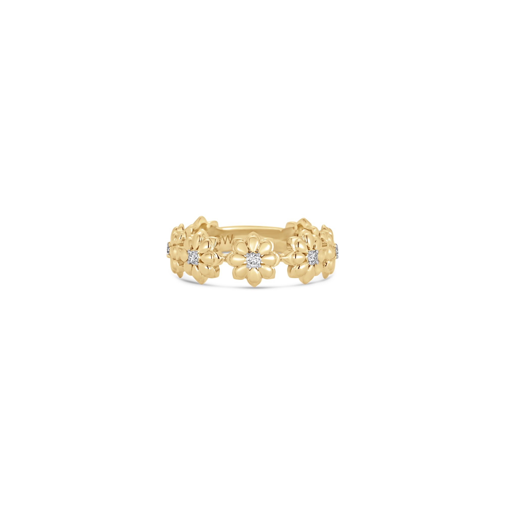 Lierre Gold and Diamond Eternity Flower Ring