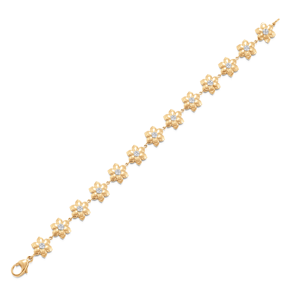 Lierre Gold and Diamond Flower Bracelet