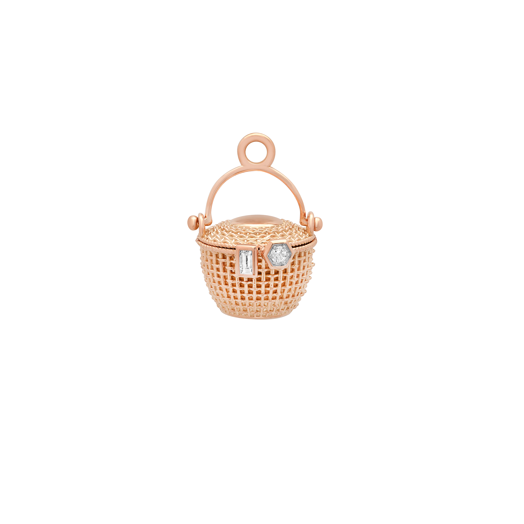 Nantucket Gold & Diamond Basket Pendant
