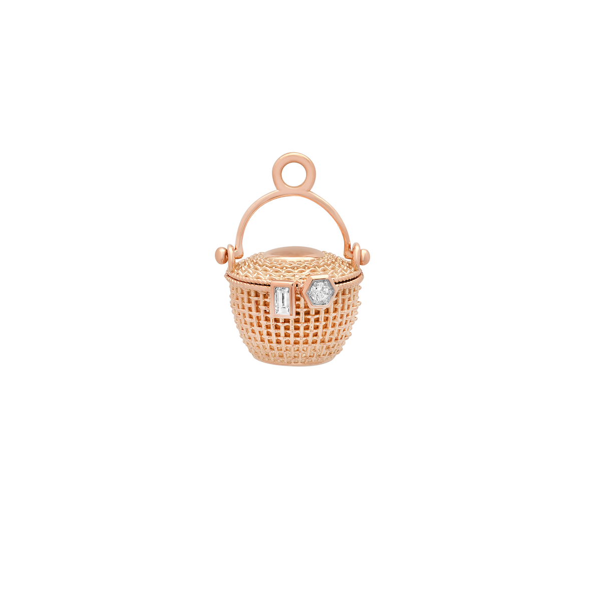 Nantucket Gold & Diamond Basket Charm
