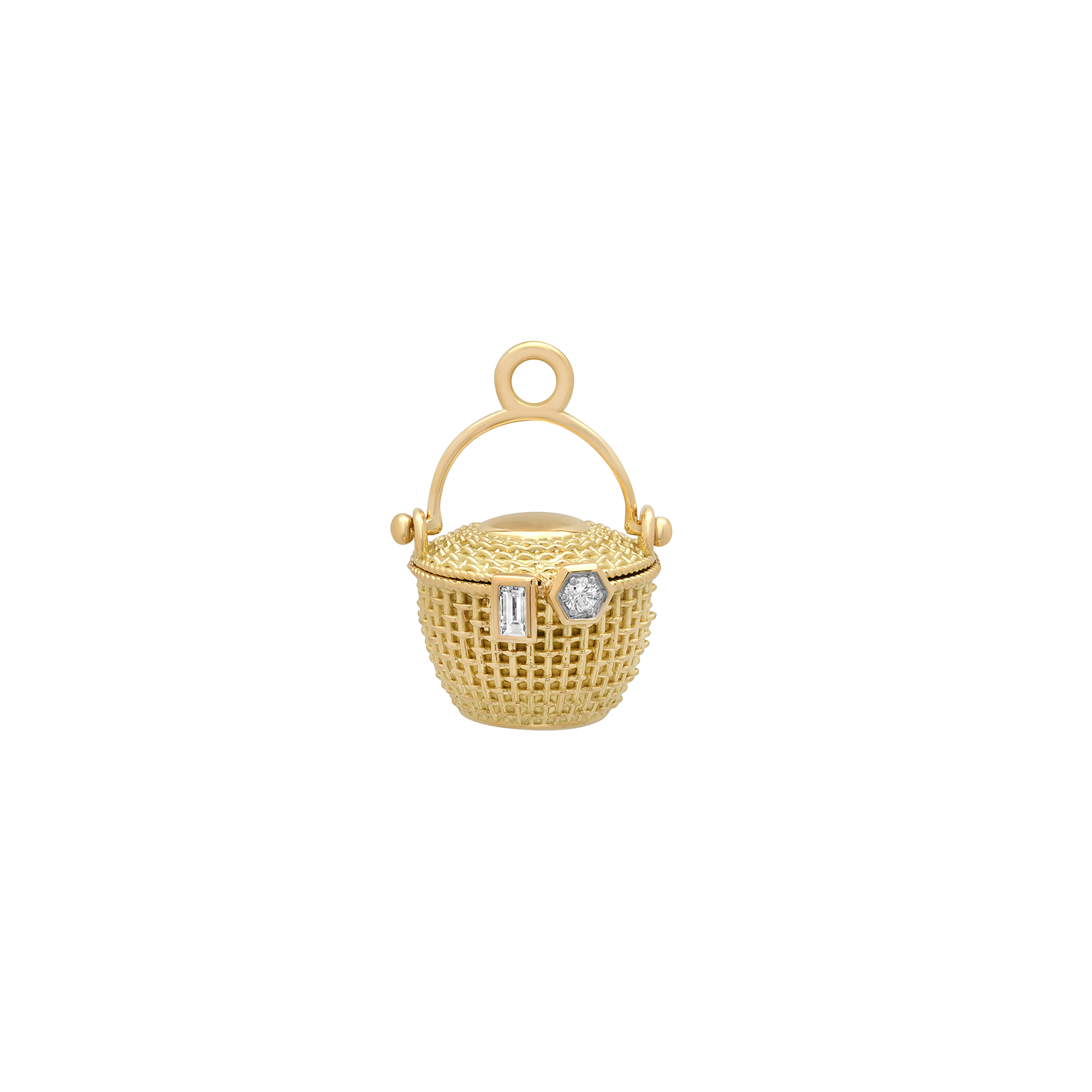Nantucket Gold & Diamond Basket Pendant